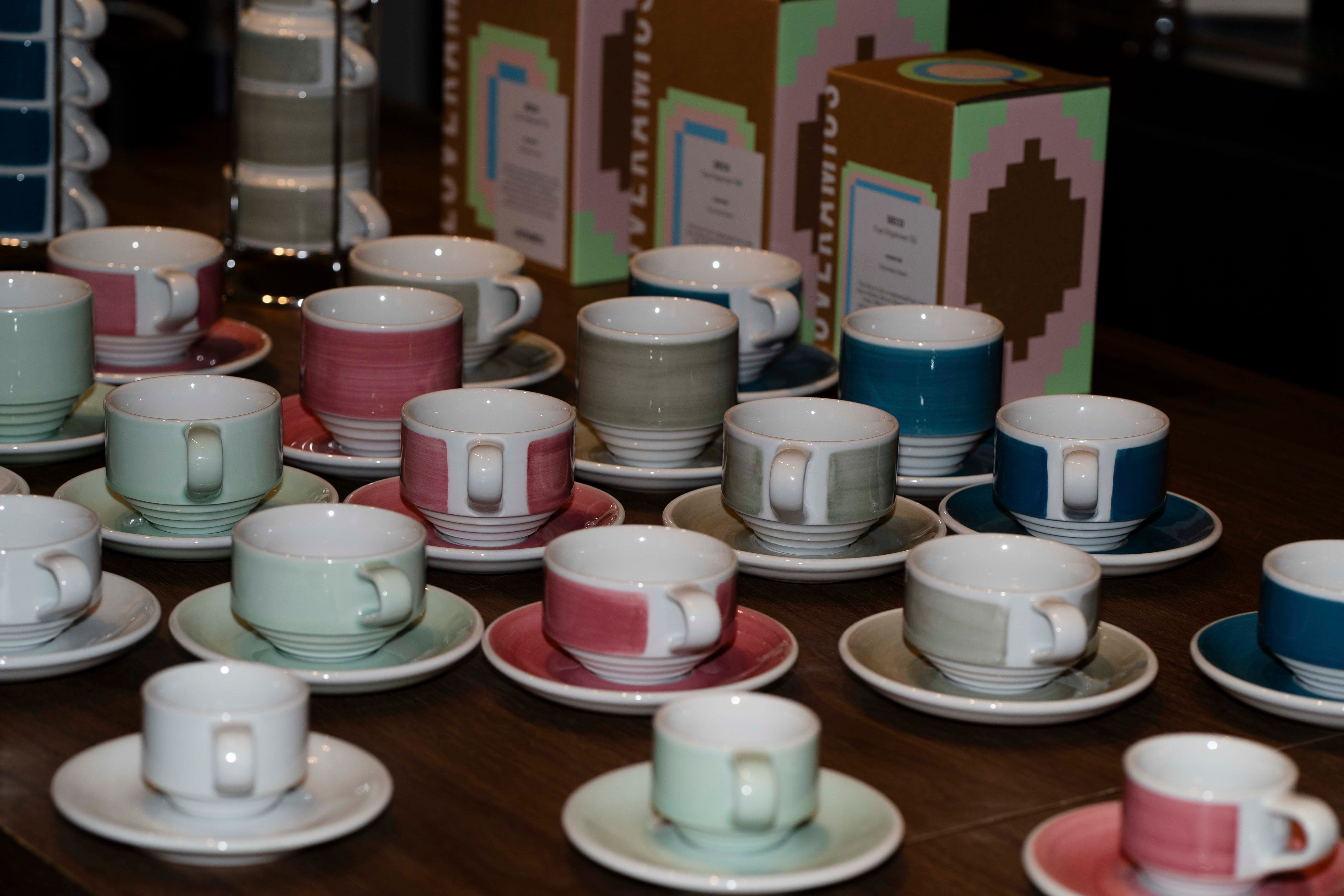 Loveramics New, Deco Stackable Cup, Coffee Cup and Saucer