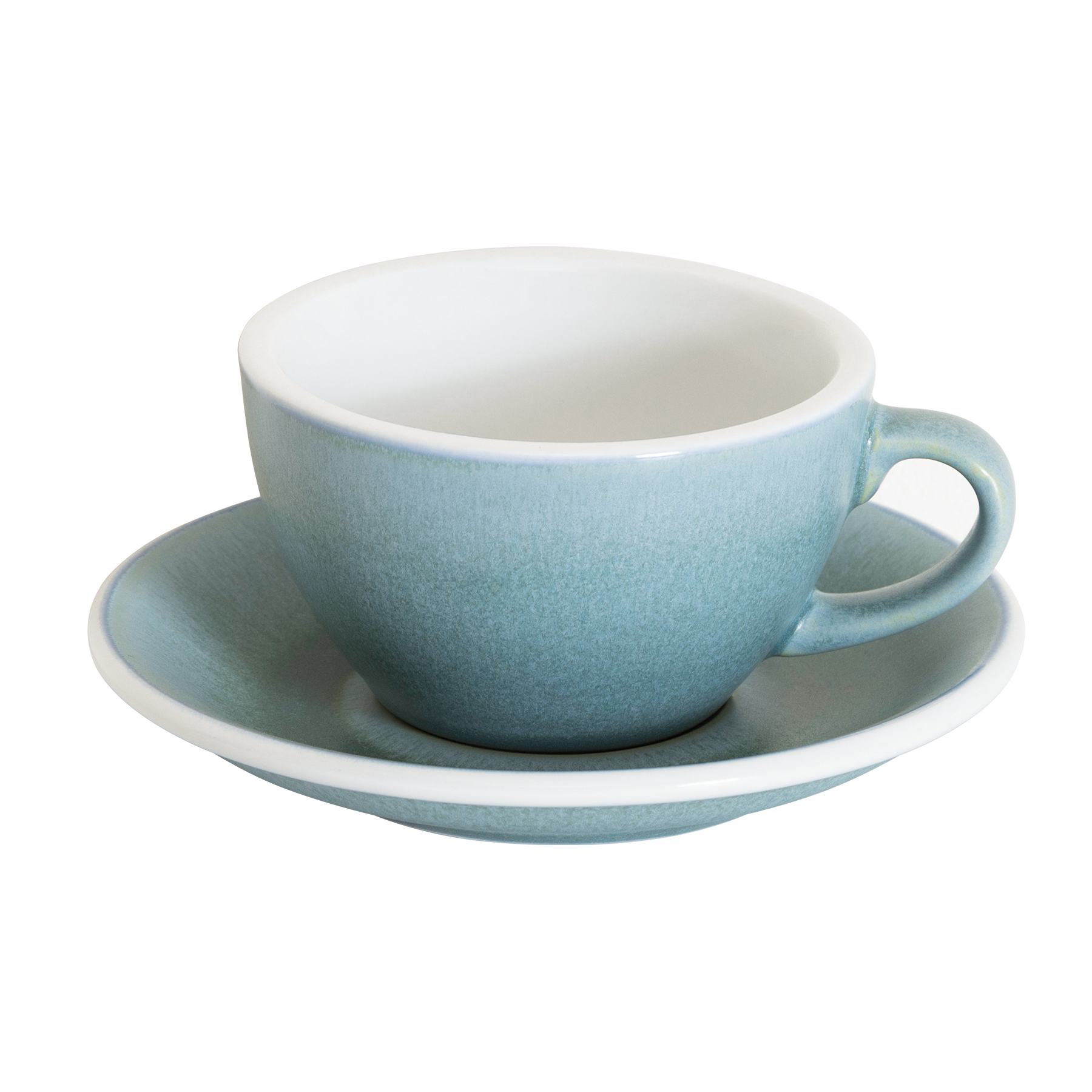 Ei – Set bestehend aus 1 200 ml Cappuccino-Tasse und Untertasse – von der Natur inspirierte Farben