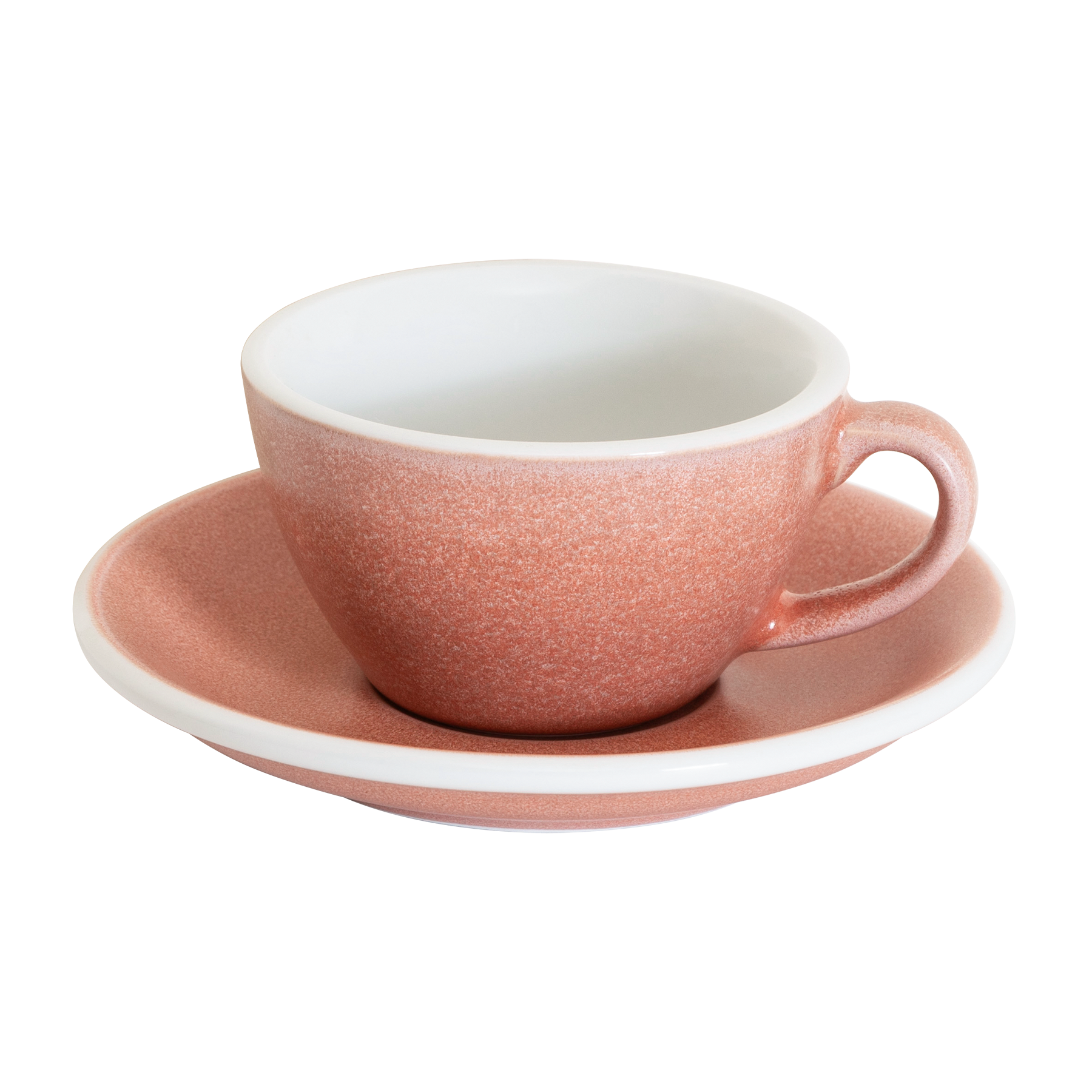 Ei – Set mit 1 flachen weißen 150-ml-Tasse und Untertasse – von der Natur inspirierte Farben