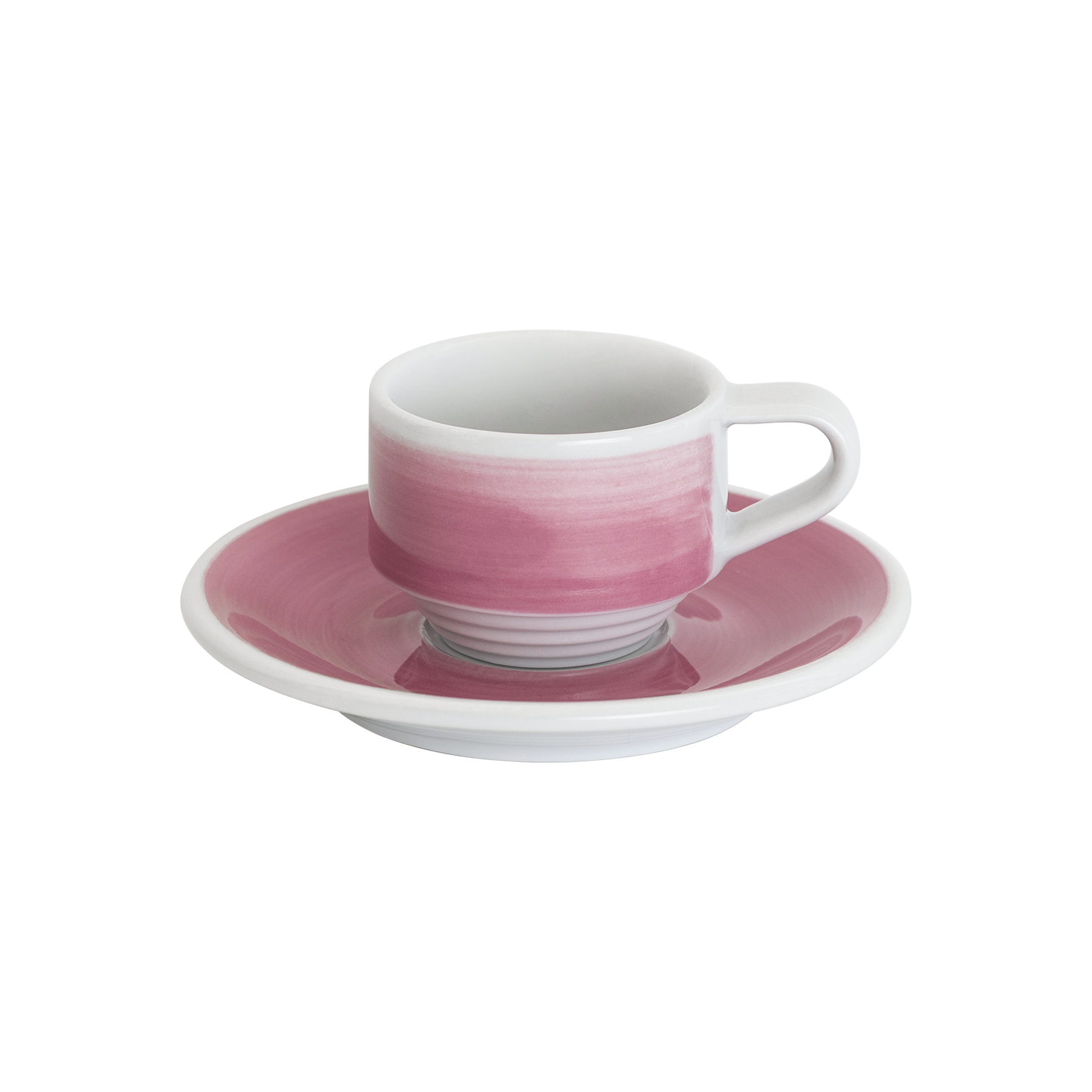 Loveramics Deco 60ml espresso coffee cup and 12.5cm saucer set with pink hand‑painted ceramic glaze