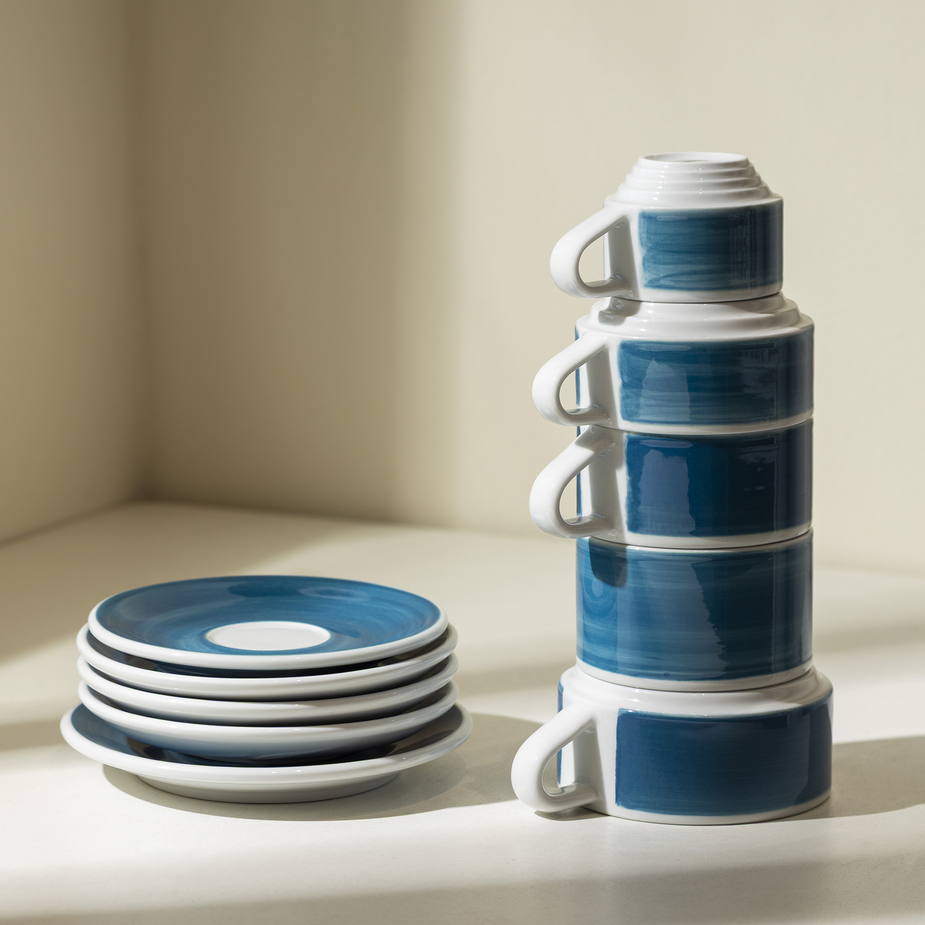 Set of 5 - All Size Deco Cups and Saucers