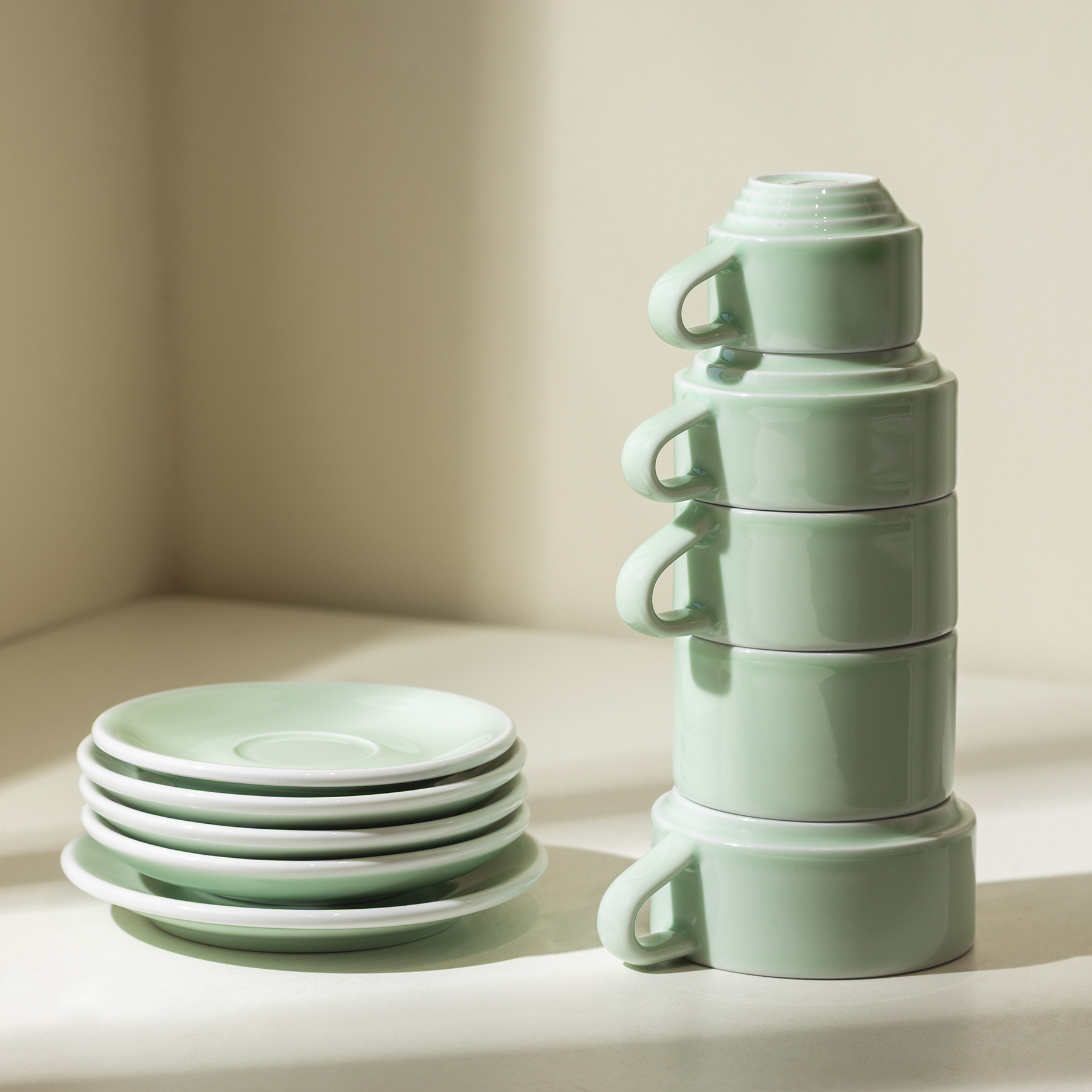 Set of 5 - All Size Deco Cups and Saucers