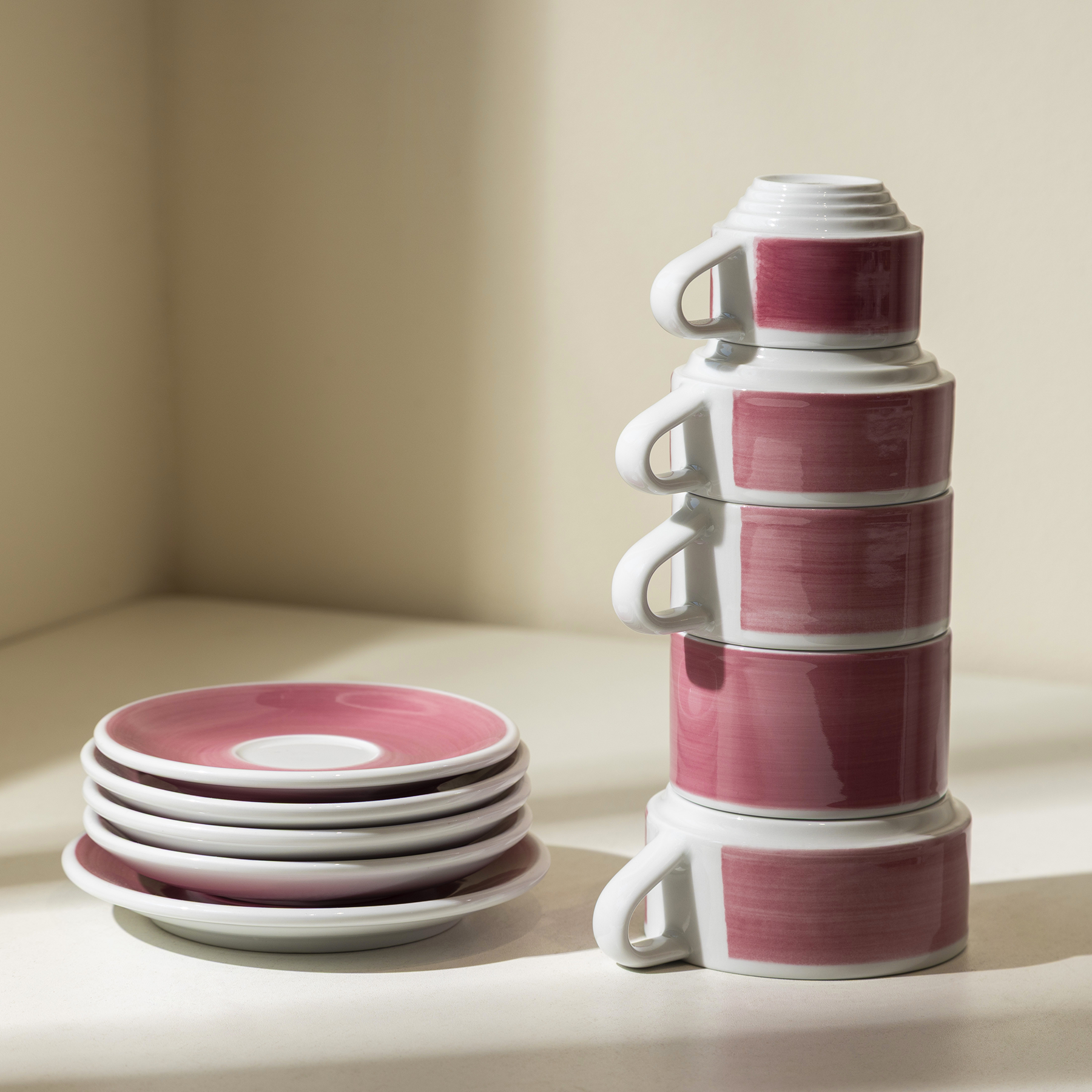 Set of 5 - All Size Deco Cups and Saucers