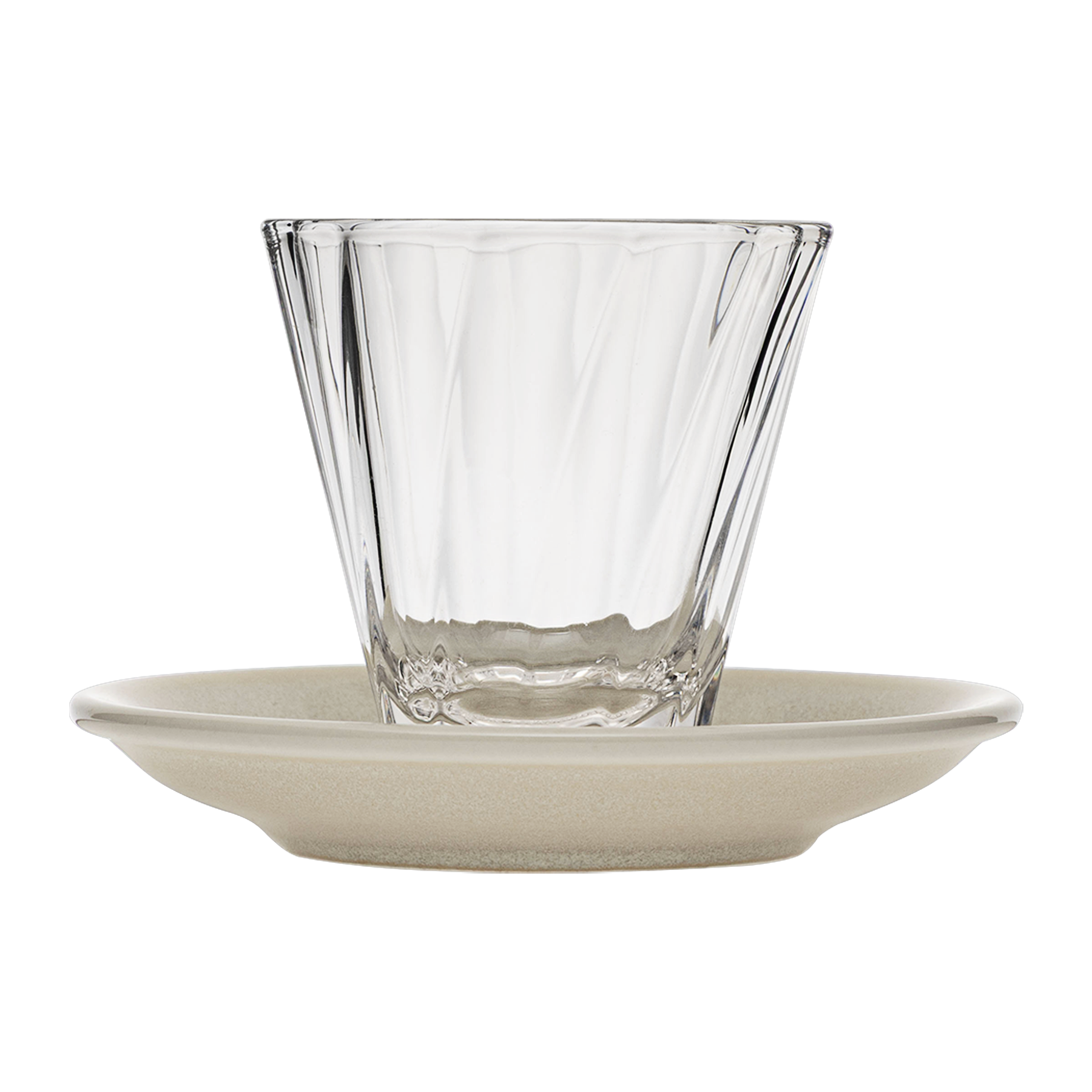 Urban Glass 180 ml gedrehtes Cappuccinoglas (klar) und Untertasse