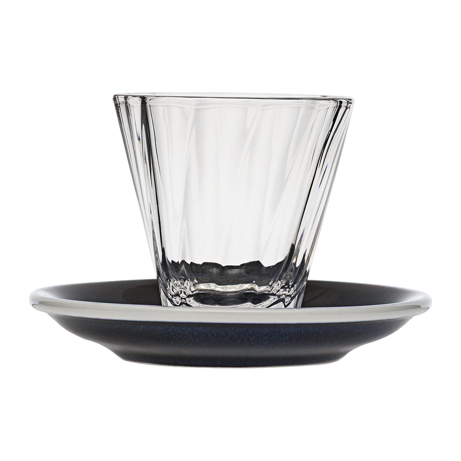 Urban Glass 180 ml gedrehtes Cappuccinoglas (klar) und Untertasse
