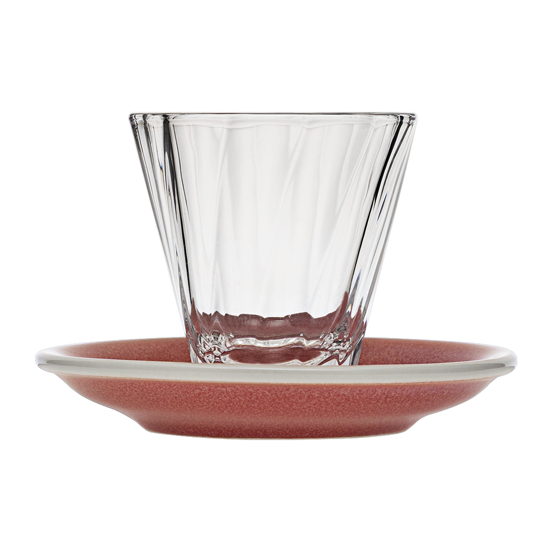 Urban Glass 180 ml gedrehtes Cappuccinoglas (klar) und Untertasse