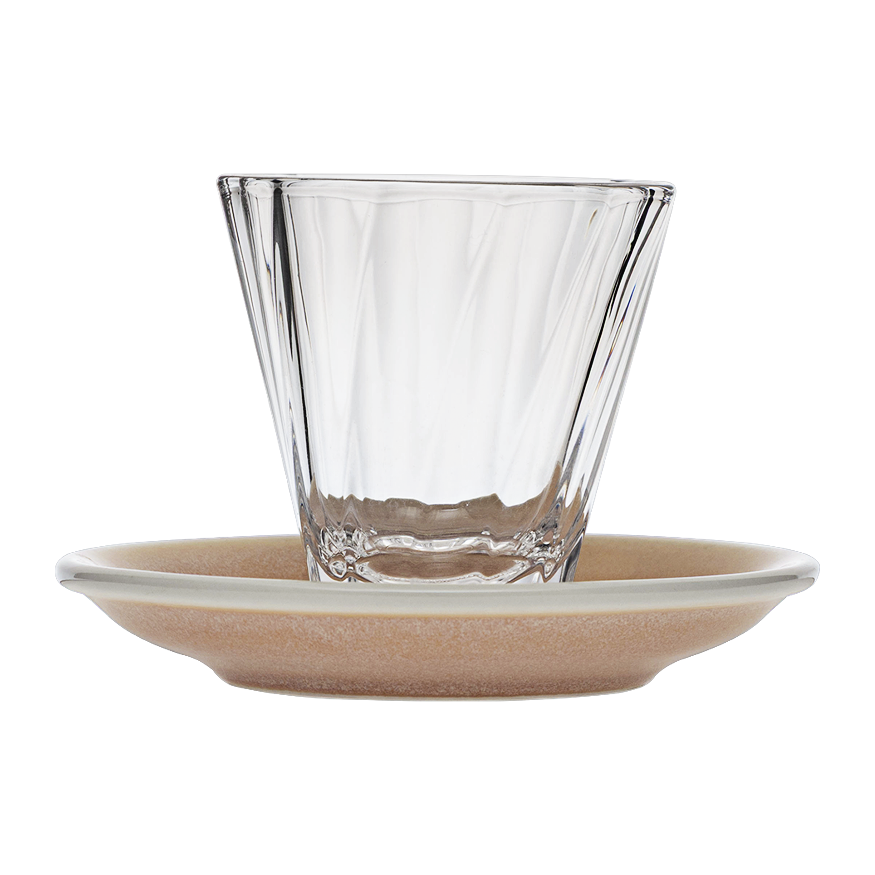 Urban Glass 180 ml gedrehtes Cappuccinoglas (klar) und Untertasse