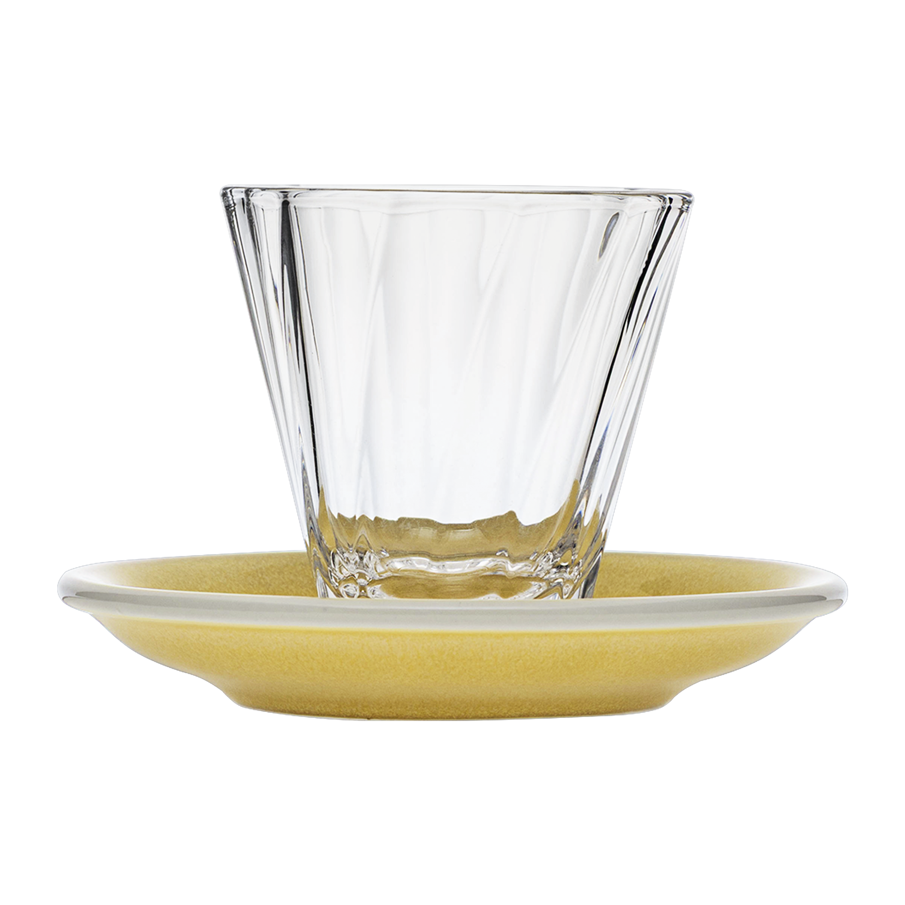 Urban Glass 180 ml gedrehtes Cappuccinoglas (klar) und Untertasse