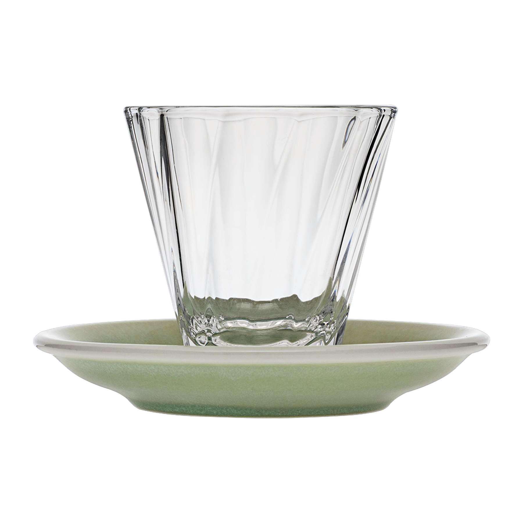 Urban Glass 180 ml gedrehtes Cappuccinoglas (klar) und Untertasse