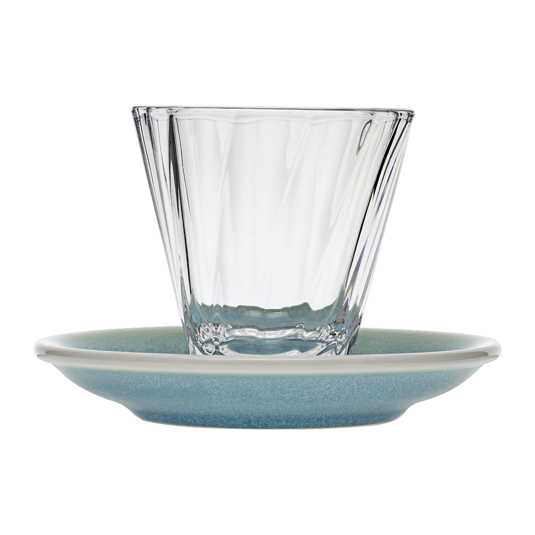 Urban Glass 180 ml gedrehtes Cappuccinoglas (klar) und Untertasse