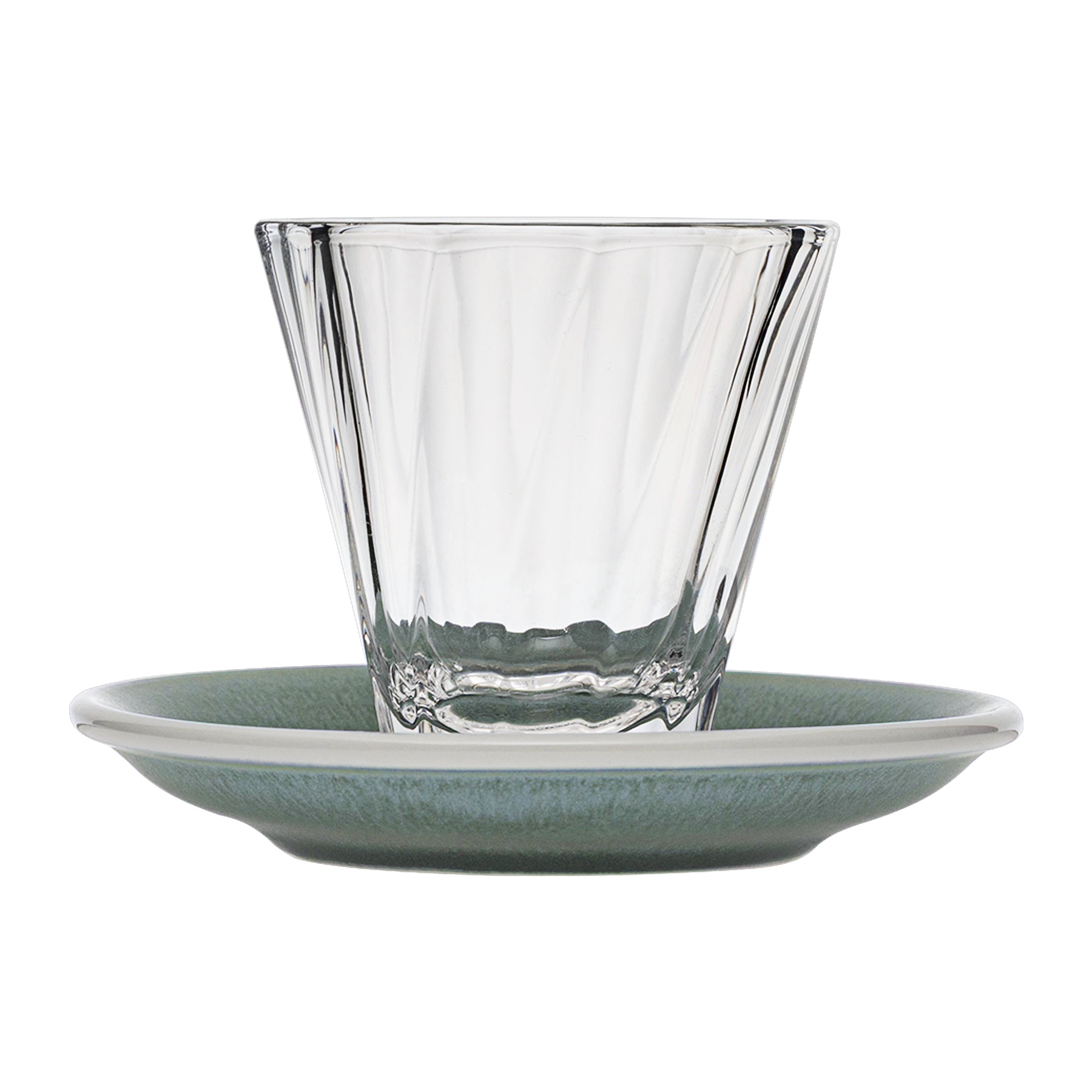 Urban Glass 180 ml gedrehtes Cappuccinoglas (klar) und Untertasse