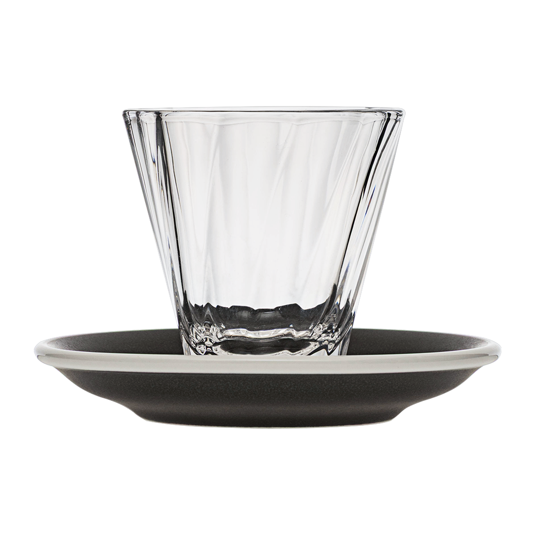 Urban Glass 180 ml gedrehtes Cappuccinoglas (klar) und Untertasse