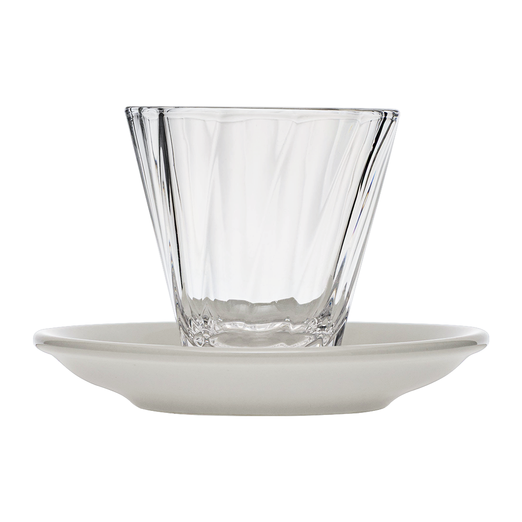 Urban Glass 180 ml gedrehtes Cappuccinoglas (klar) und Untertasse
