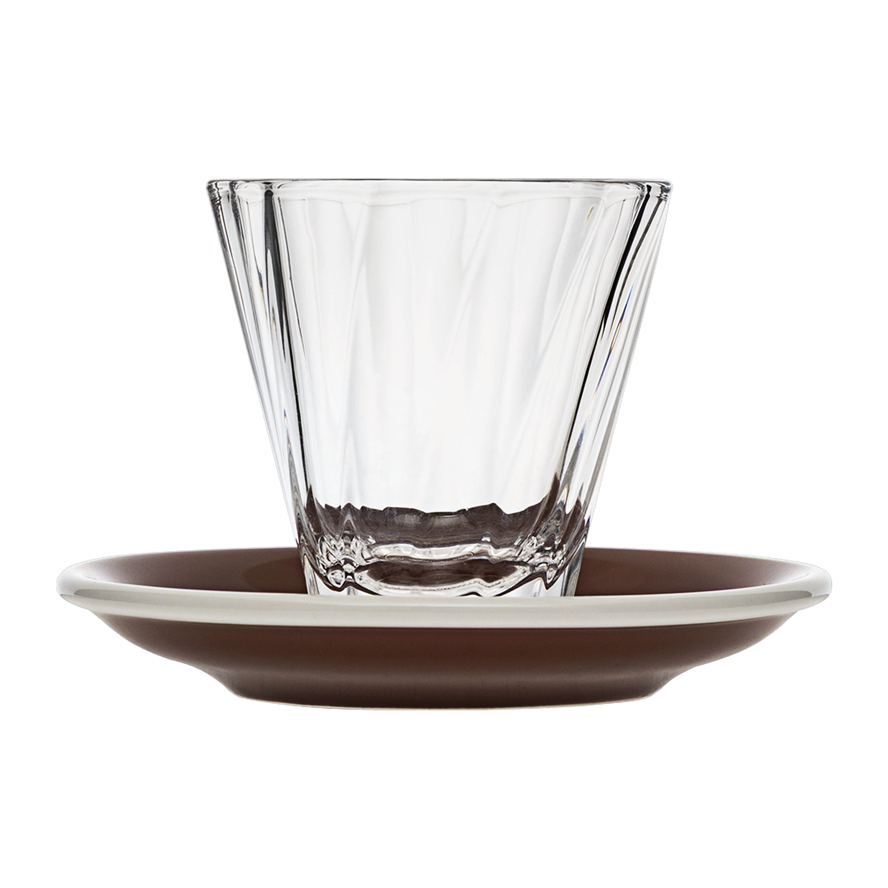 Urban Glass 180 ml gedrehtes Cappuccinoglas (klar) und Untertasse