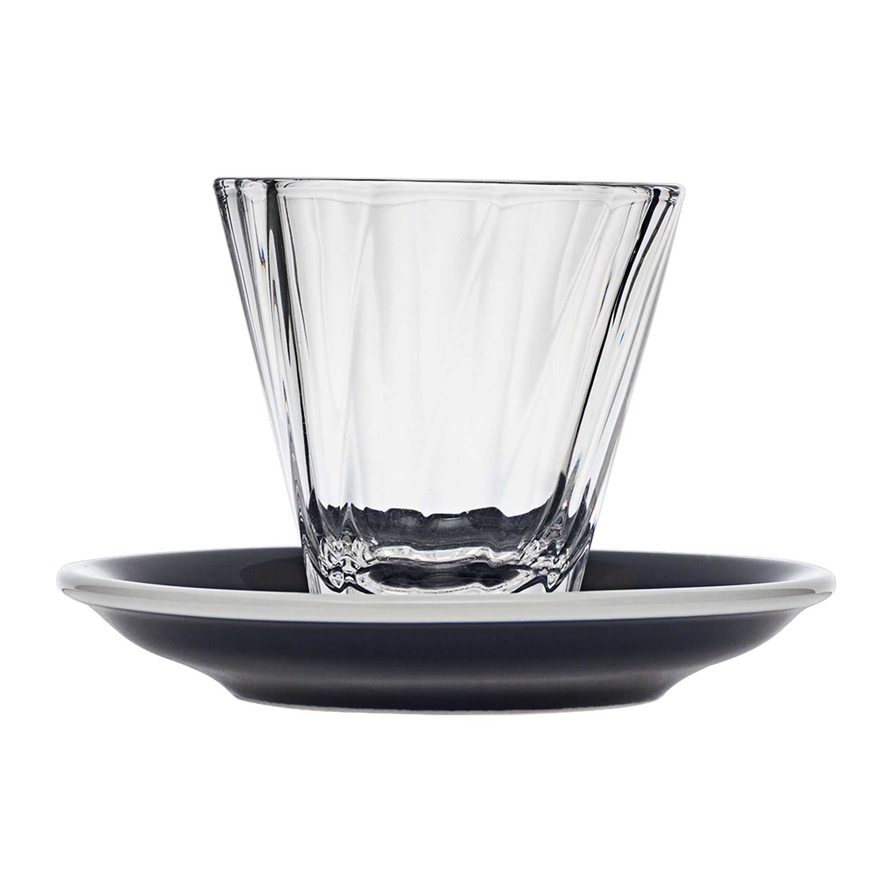 Urban Glass 180 ml gedrehtes Cappuccinoglas (klar) und Untertasse