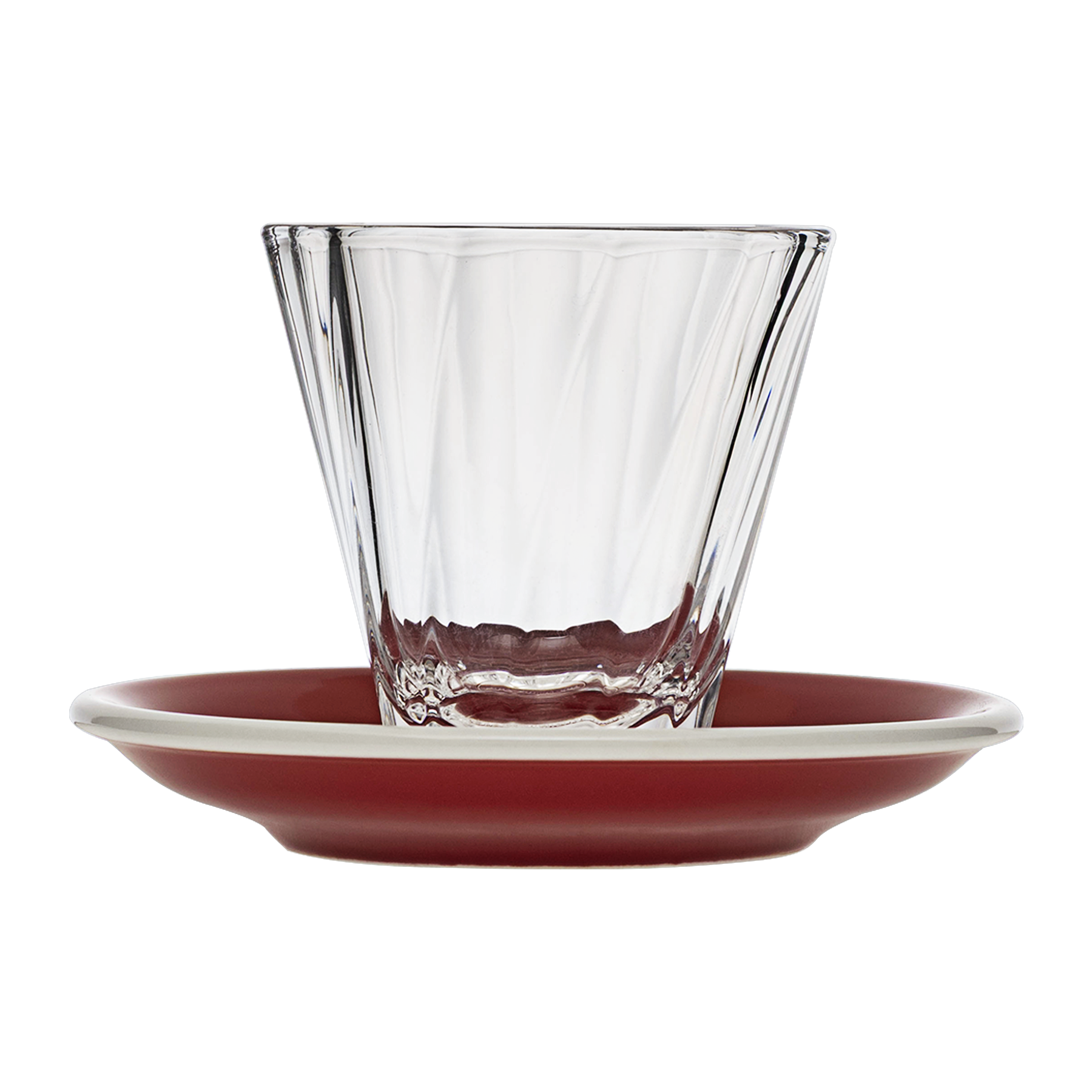 Urban Glass 180 ml gedrehtes Cappuccinoglas (klar) und Untertasse
