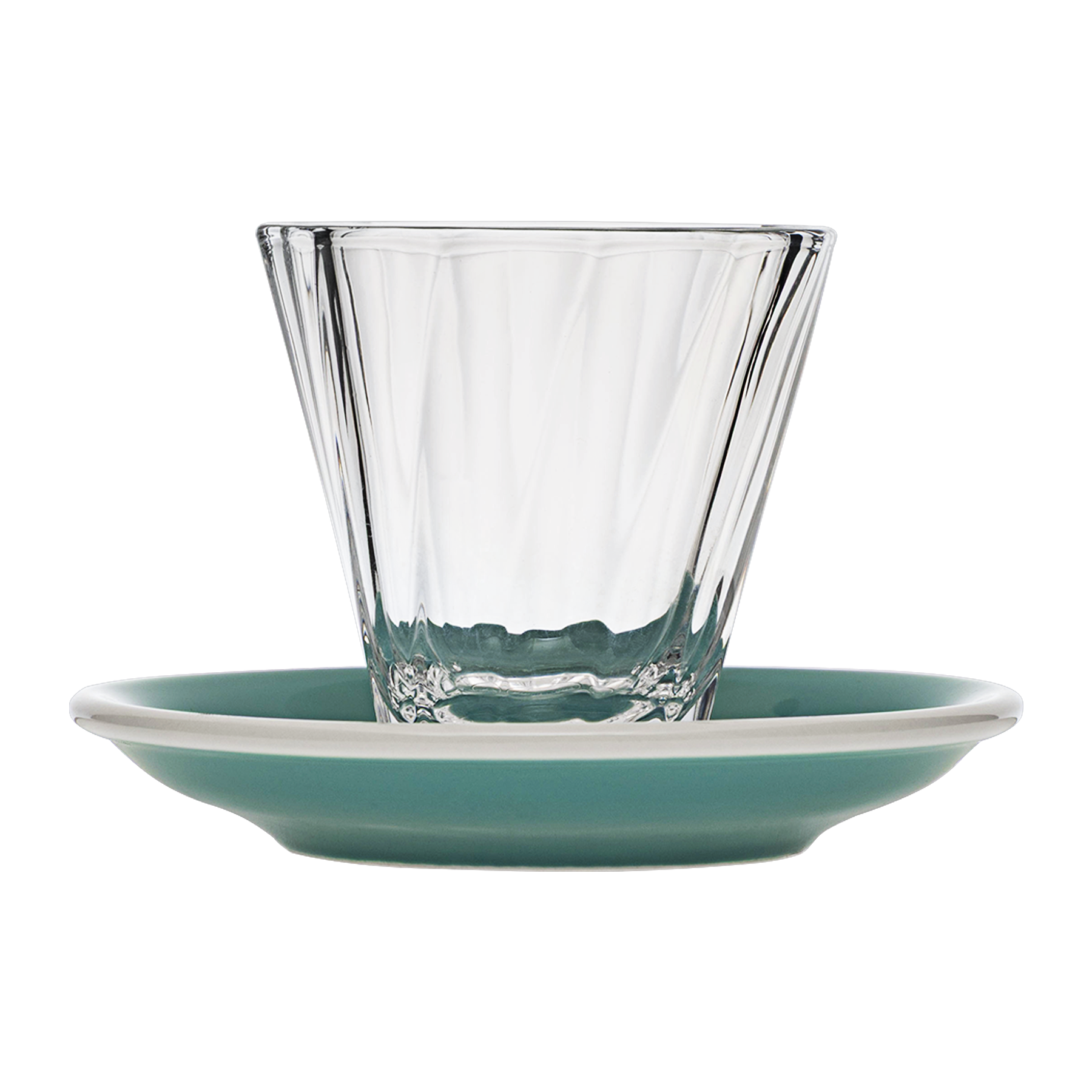 Urban Glass 180 ml gedrehtes Cappuccinoglas (klar) und Untertasse