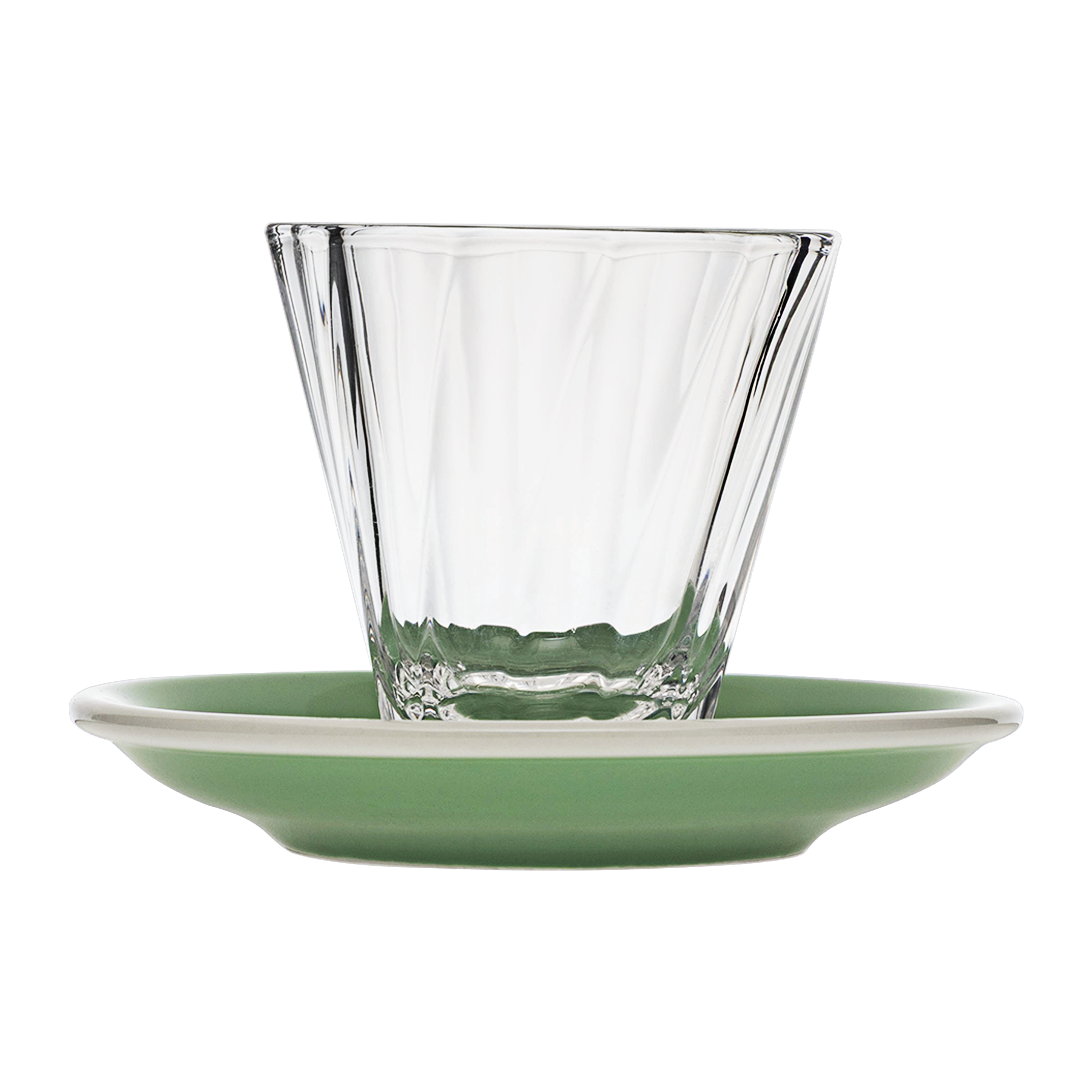Urban Glass 180 ml gedrehtes Cappuccinoglas (klar) und Untertasse