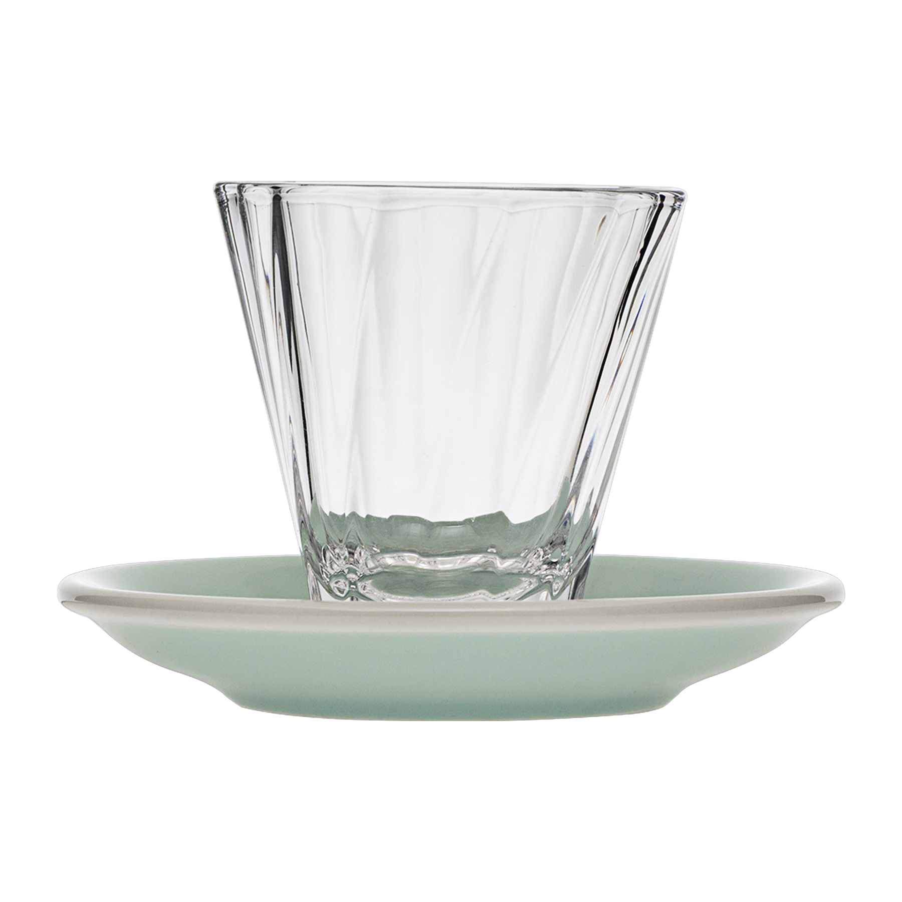Urban Glass 180 ml gedrehtes Cappuccinoglas (klar) und Untertasse