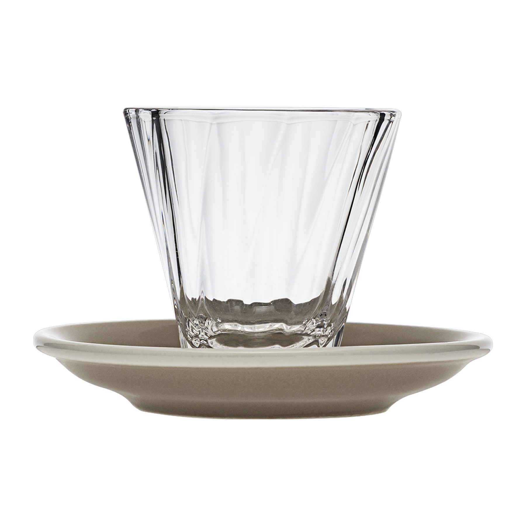Urban Glass 180 ml gedrehtes Cappuccinoglas (klar) und Untertasse