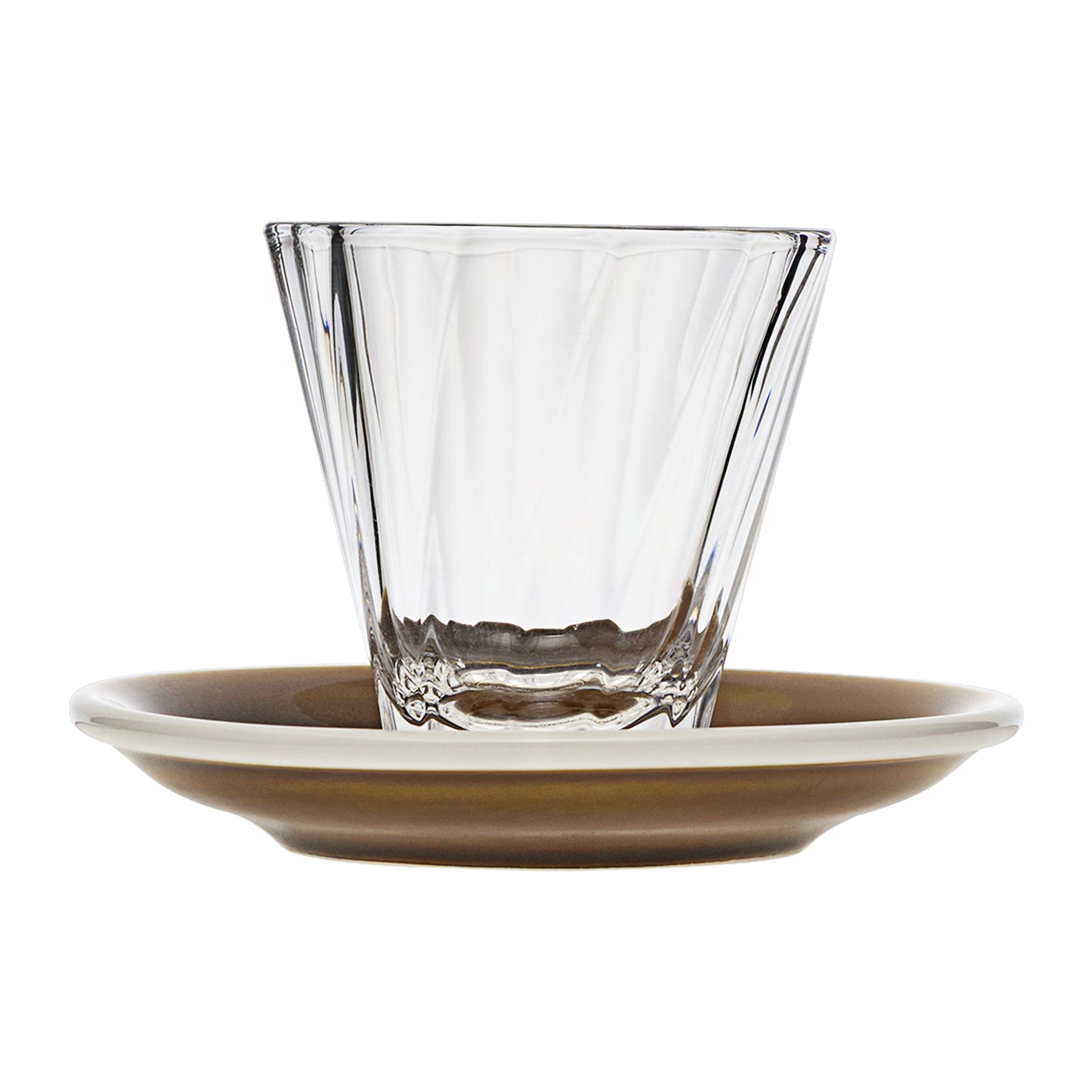 Urban Glass 180 ml gedrehtes Cappuccinoglas (klar) und Untertasse