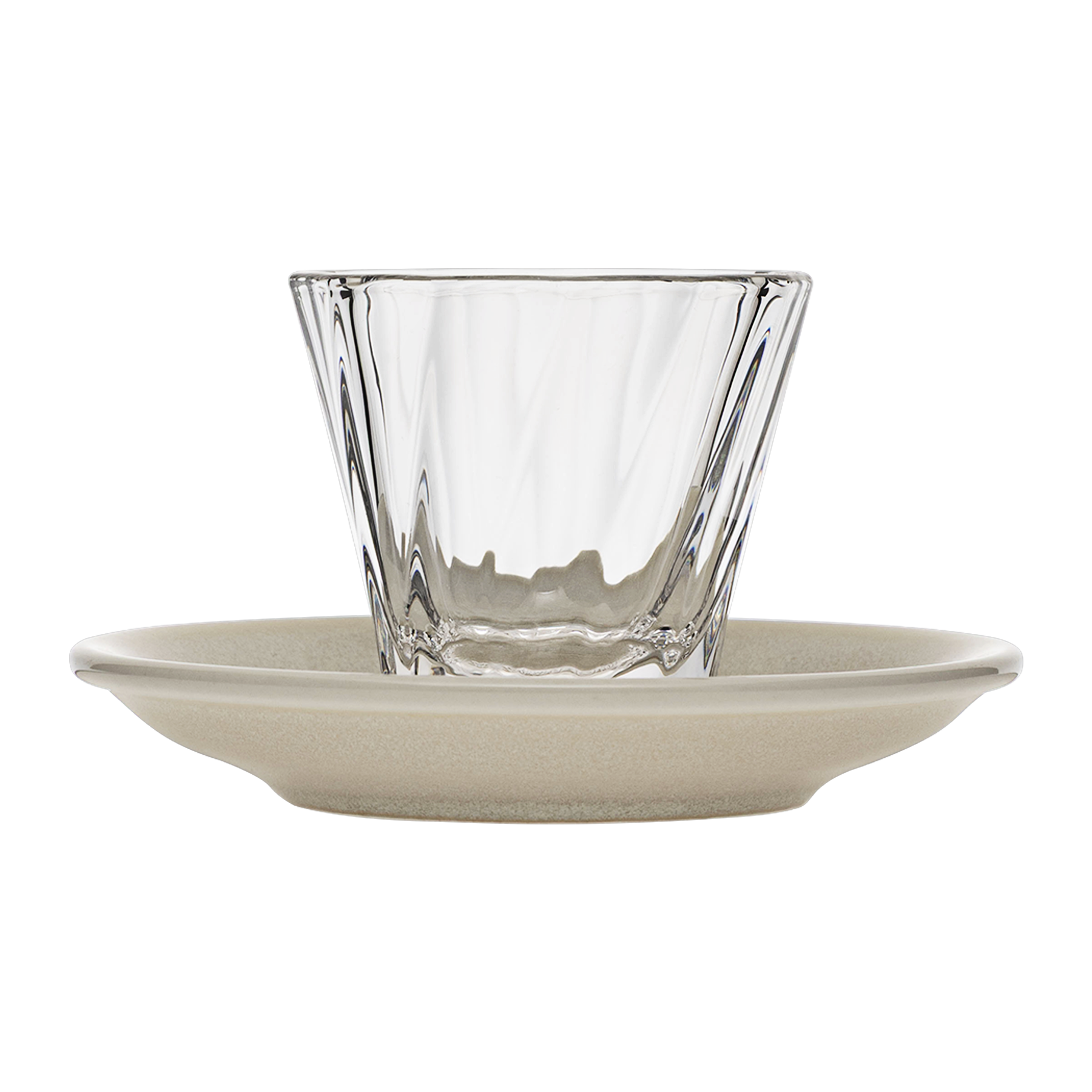 Verre Cortado torsadé 120 ml Urban Glass (transparent) et soucoupe