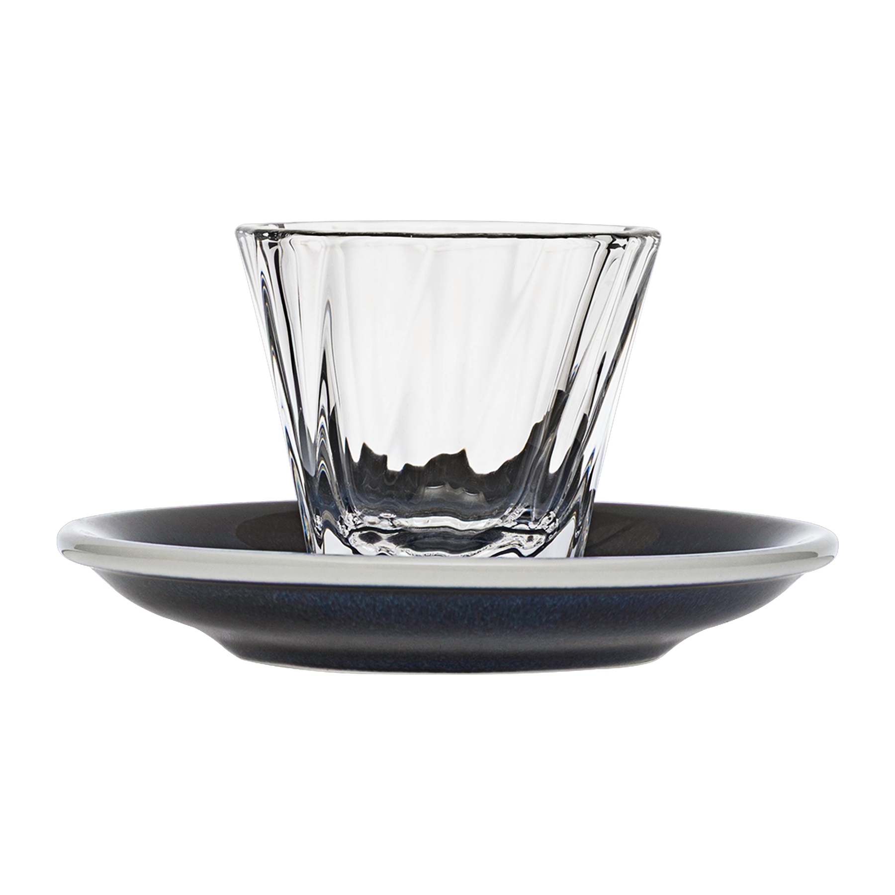 Verre Cortado torsadé 120 ml Urban Glass (transparent) et soucoupe