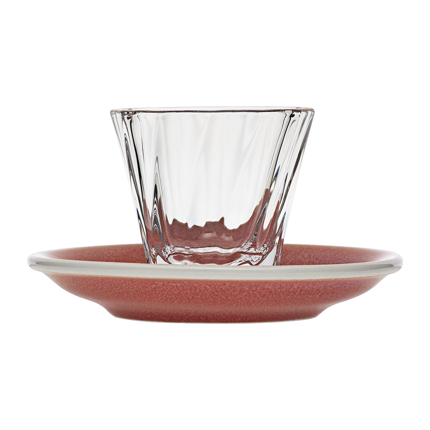 Verre Cortado torsadé 120 ml Urban Glass (transparent) et soucoupe