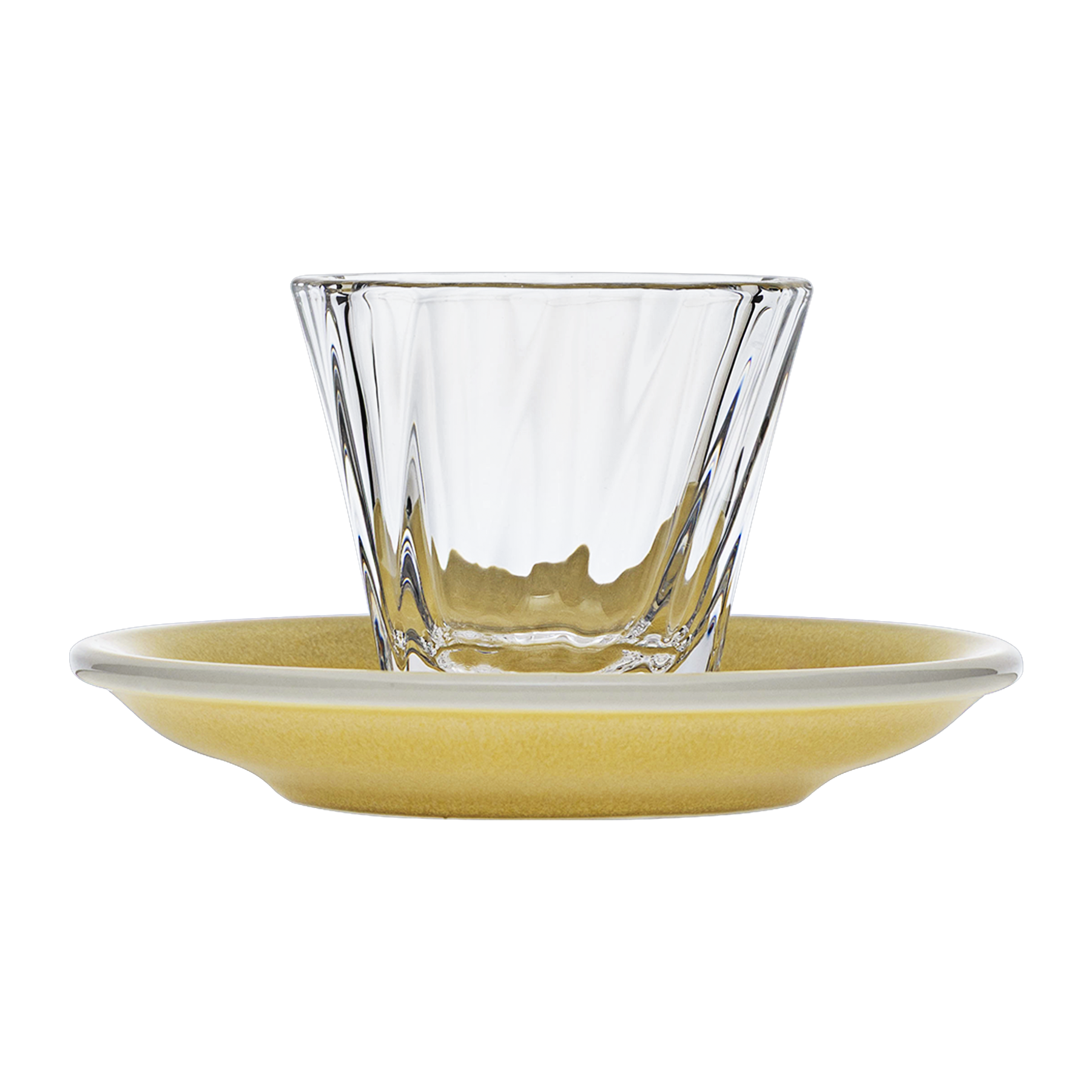 Verre Cortado torsadé 120 ml Urban Glass (transparent) et soucoupe