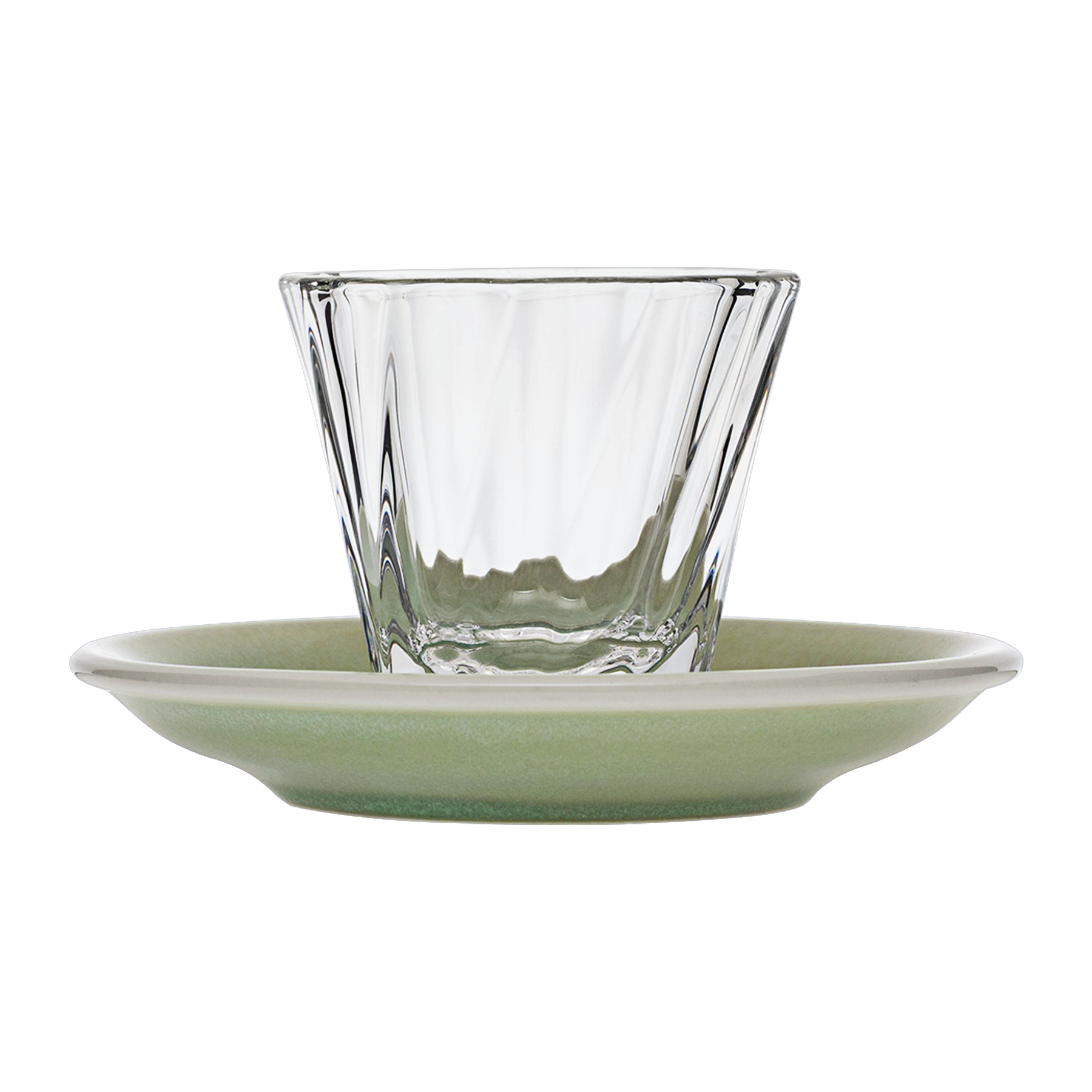 Verre Cortado torsadé 120 ml Urban Glass (transparent) et soucoupe