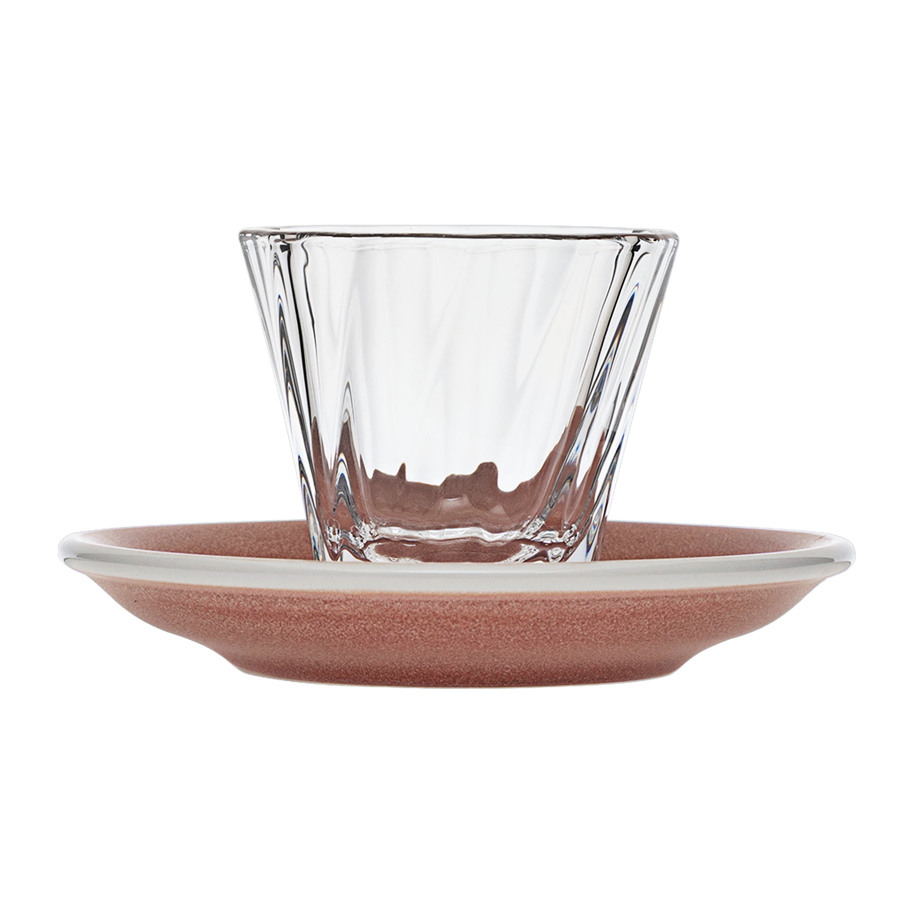Verre Cortado torsadé 120 ml Urban Glass (transparent) et soucoupe