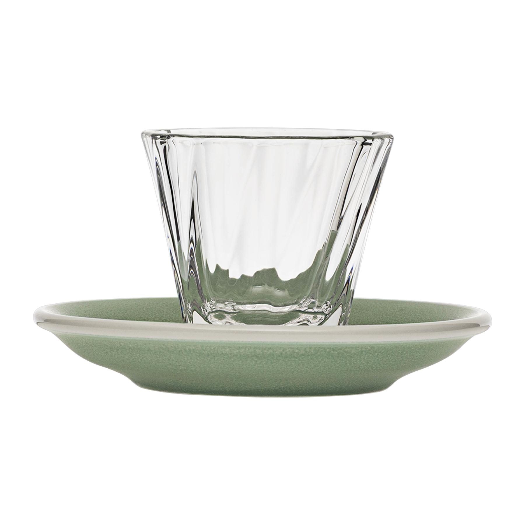 Verre Cortado torsadé 120 ml Urban Glass (transparent) et soucoupe