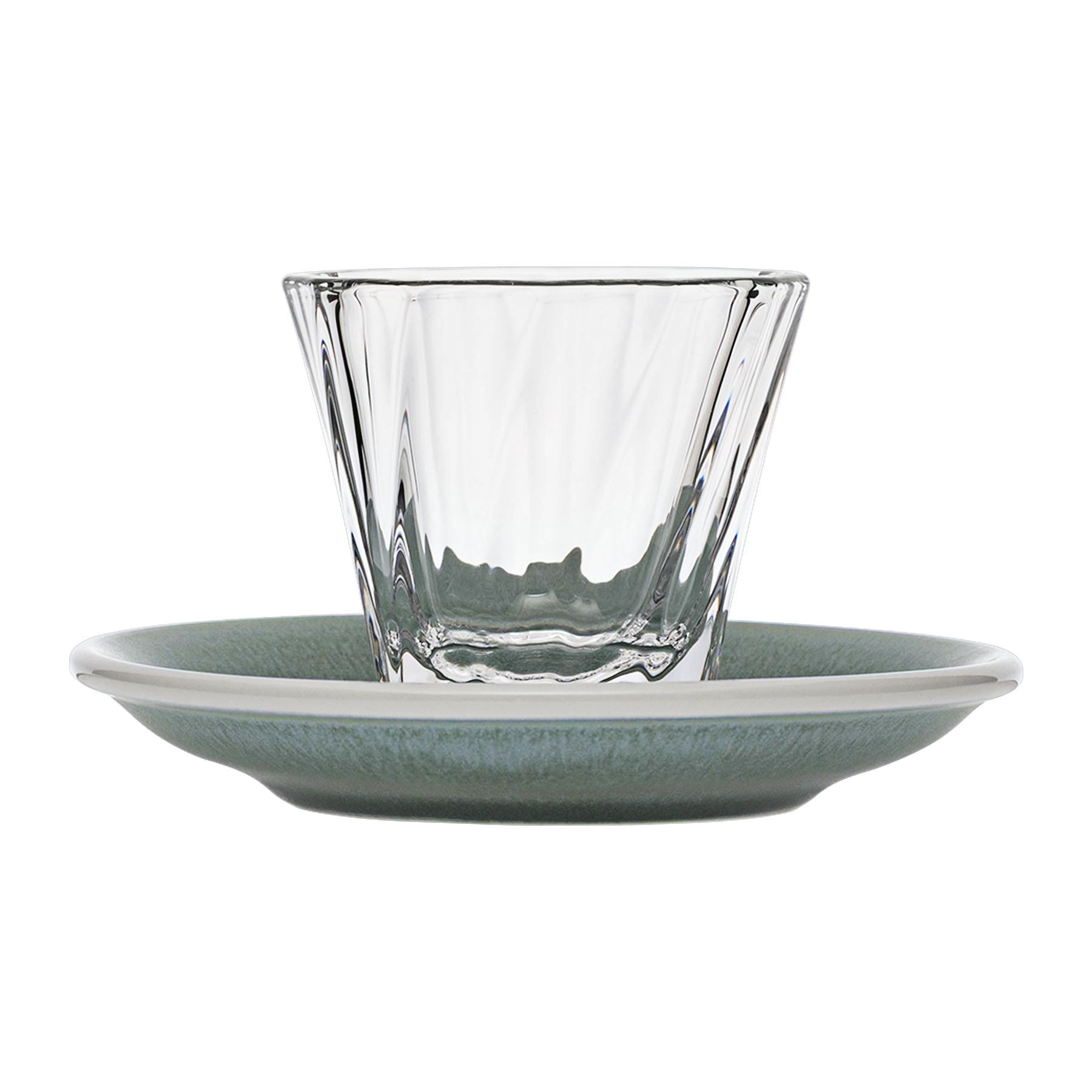 Verre Cortado torsadé 120 ml Urban Glass (transparent) et soucoupe