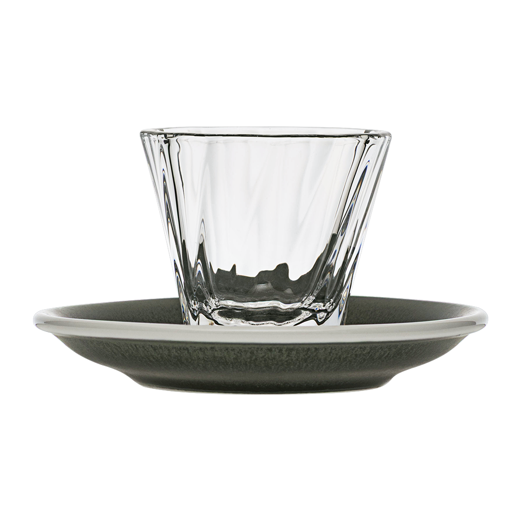 Verre Cortado torsadé 120 ml Urban Glass (transparent) et soucoupe