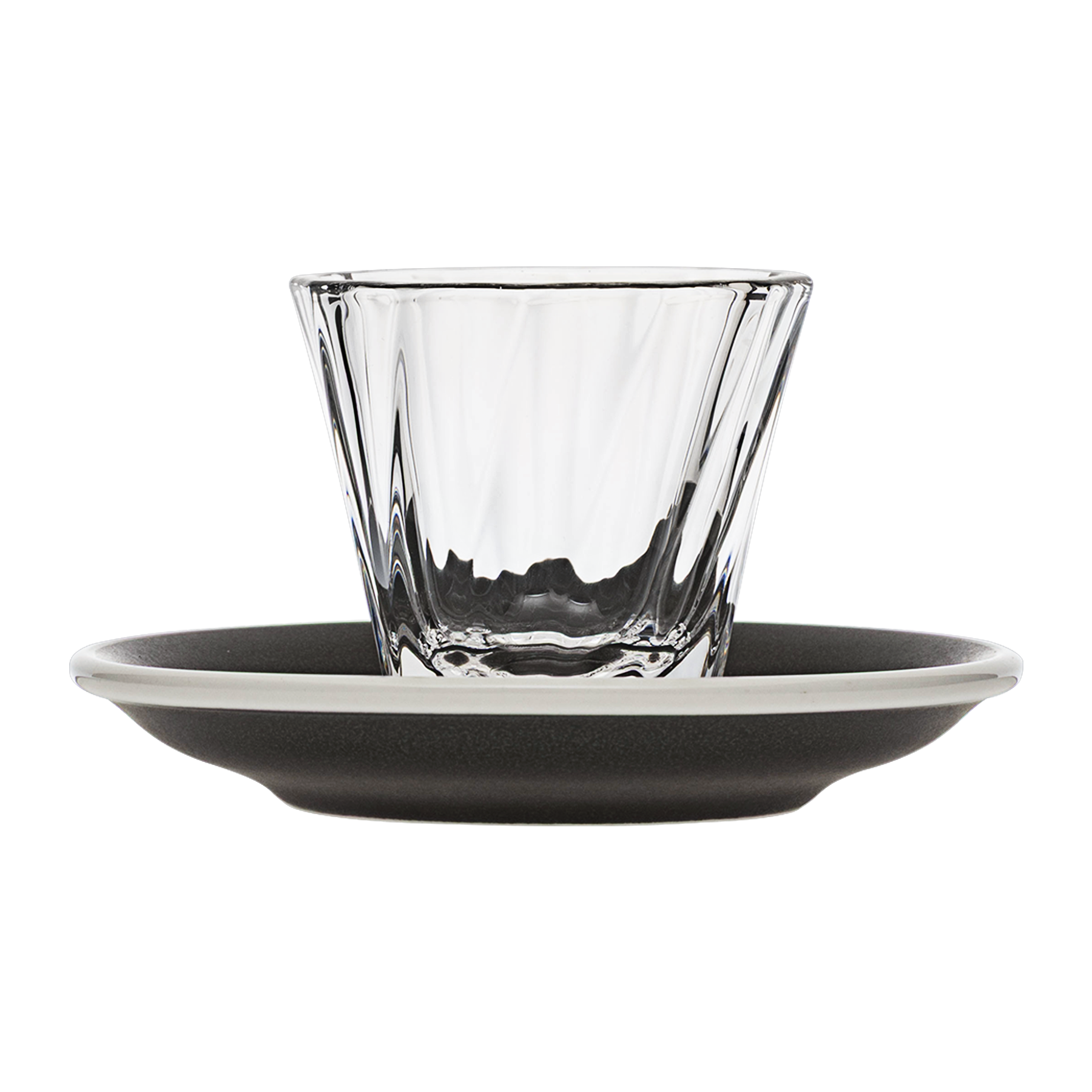 Verre Cortado torsadé 120 ml Urban Glass (transparent) et soucoupe