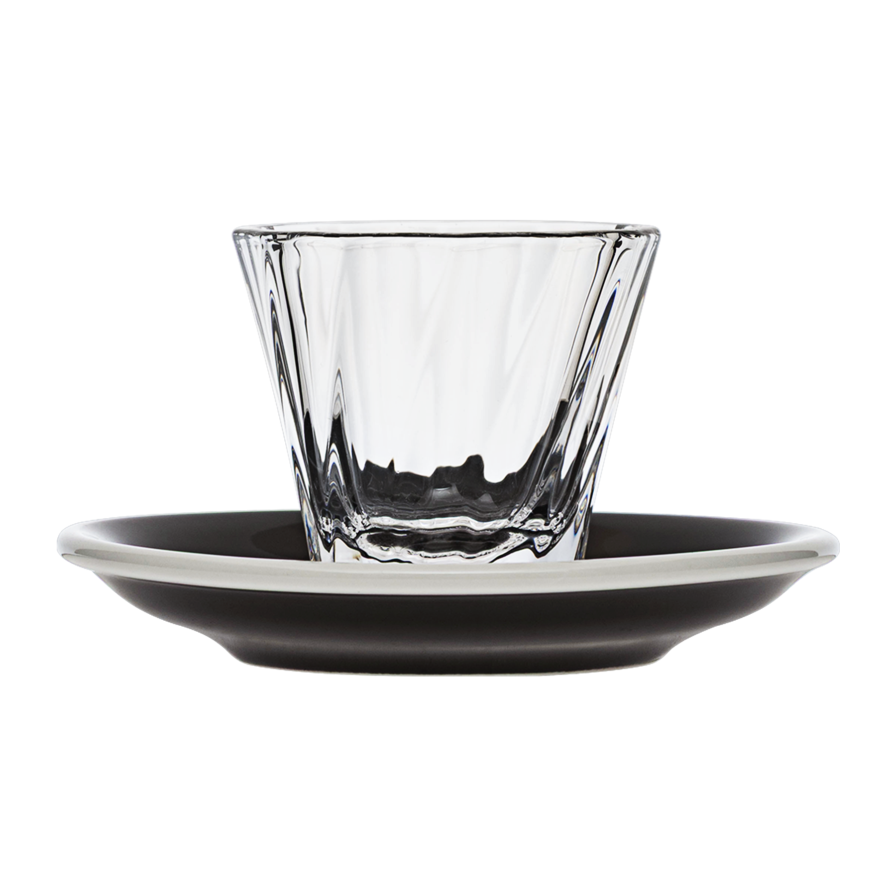 Verre Cortado torsadé 120 ml Urban Glass (transparent) et soucoupe