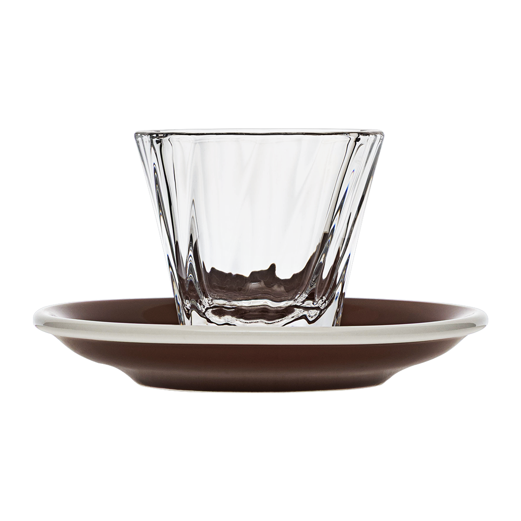Verre Cortado torsadé 120 ml Urban Glass (transparent) et soucoupe