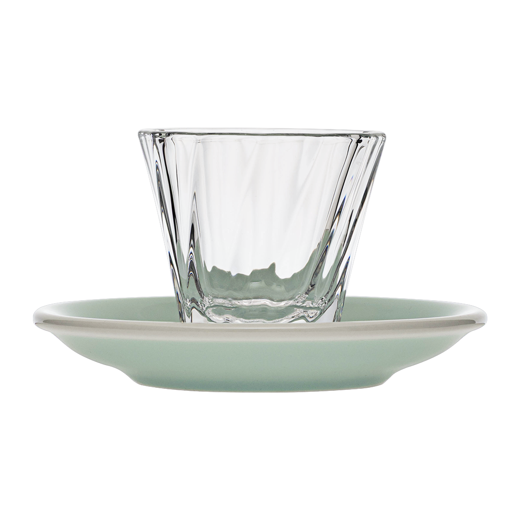 Verre Cortado torsadé 120 ml Urban Glass (transparent) et soucoupe