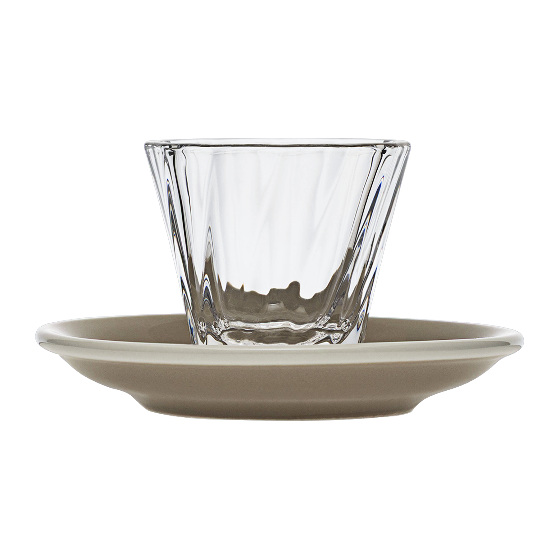 Verre Cortado torsadé 120 ml Urban Glass (transparent) et soucoupe