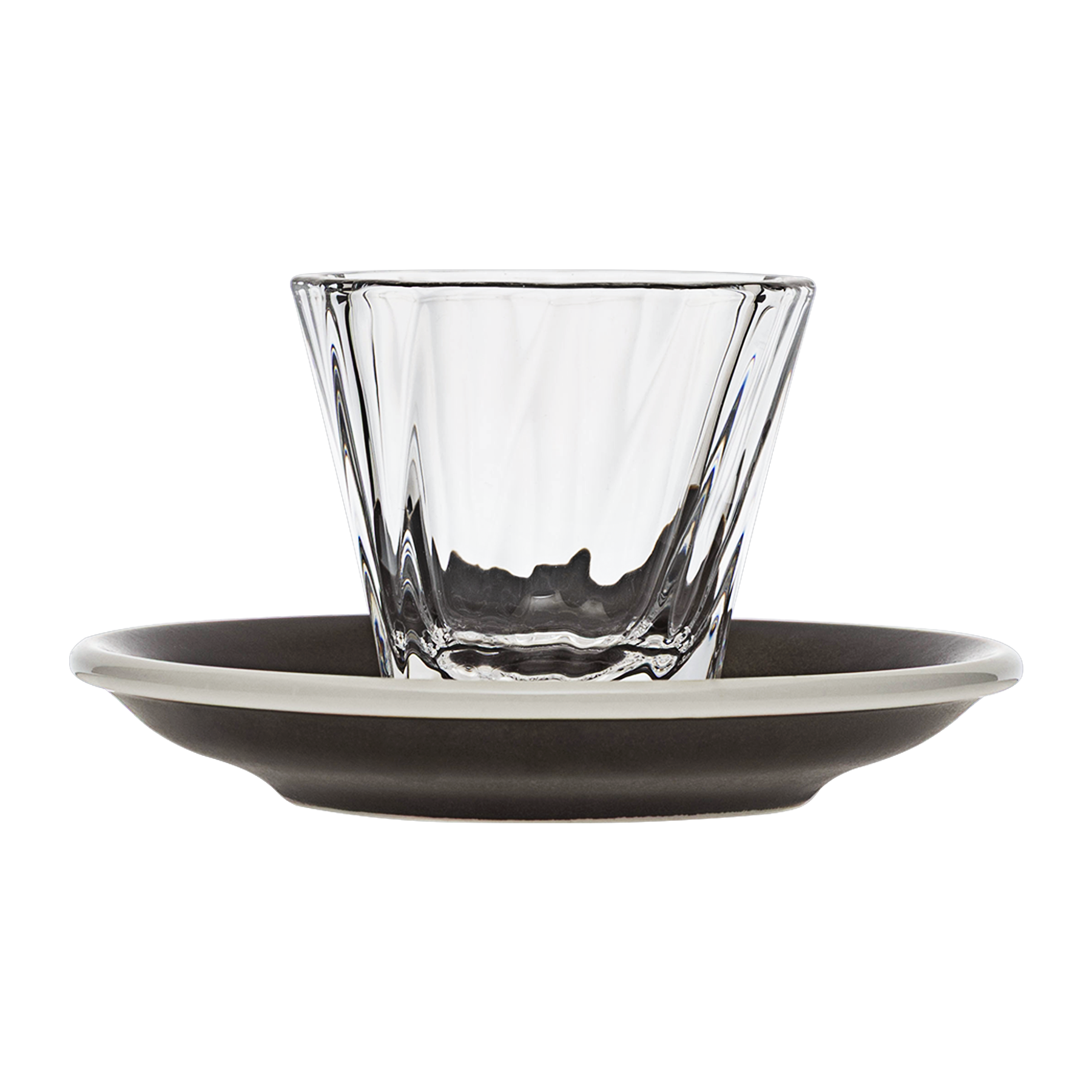 Verre Cortado torsadé 120 ml Urban Glass (transparent) et soucoupe