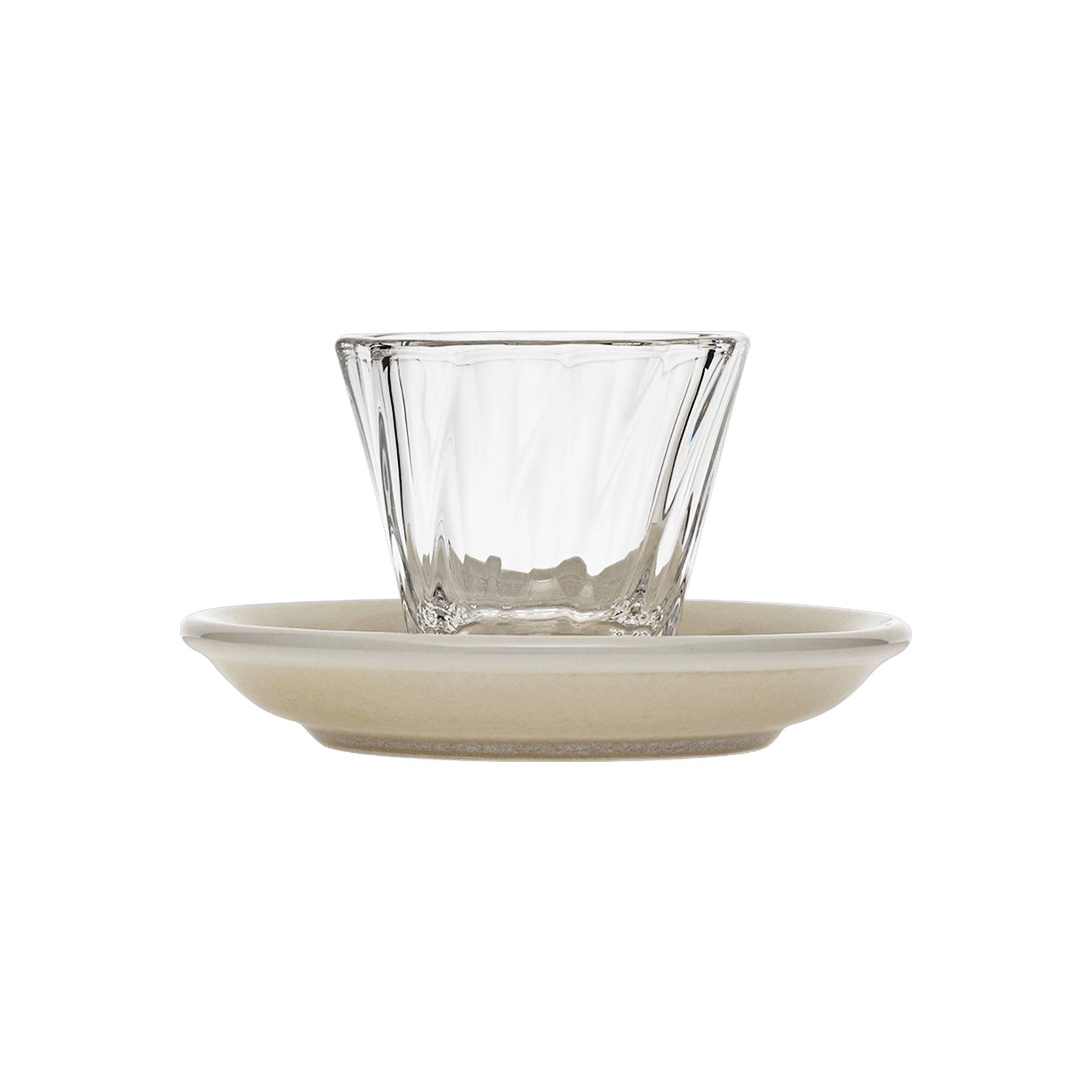 Urban Glass 70 ml gedrehtes Espressoglas (klar) und Untertasse