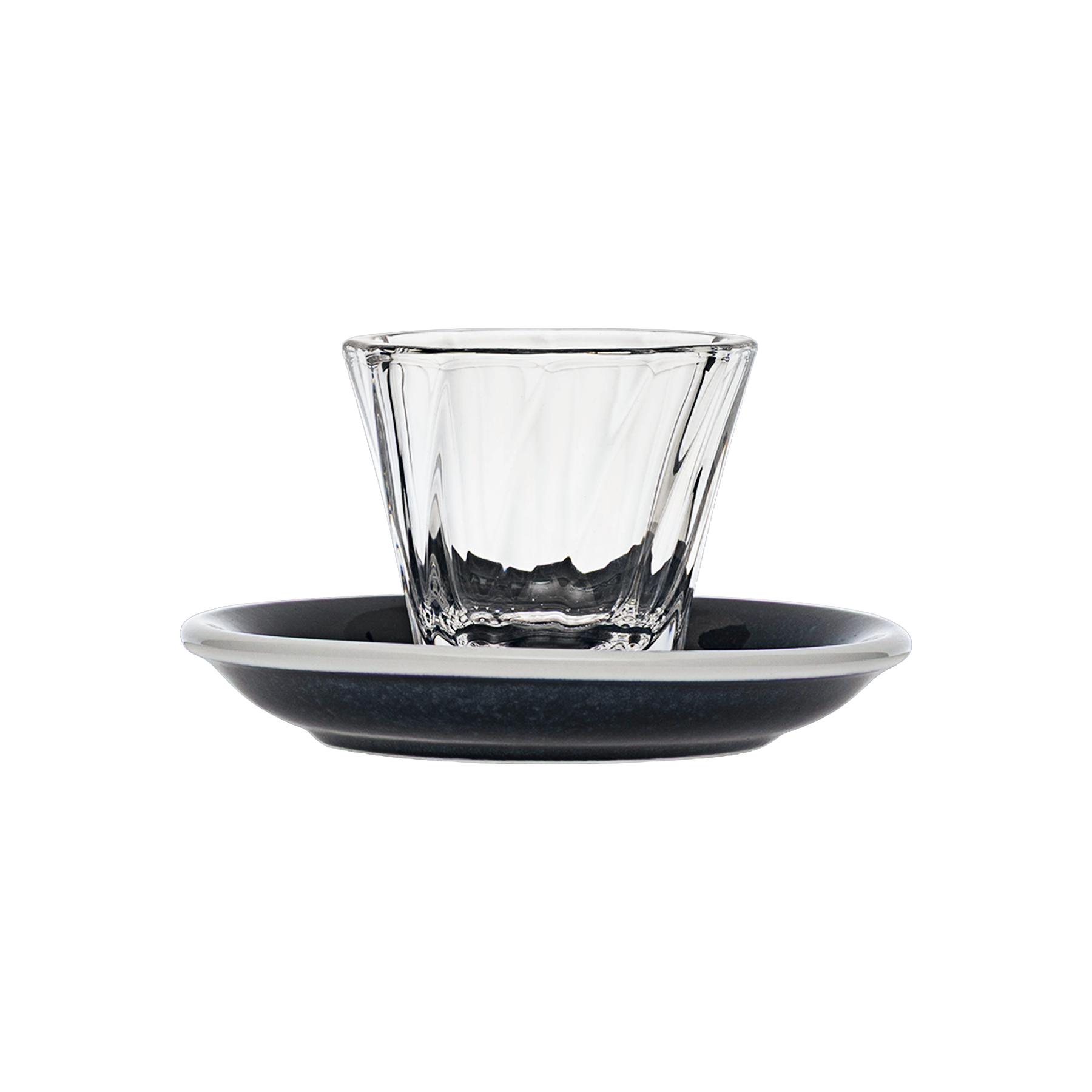 Urban Glass 70 ml gedrehtes Espressoglas (klar) und Untertasse