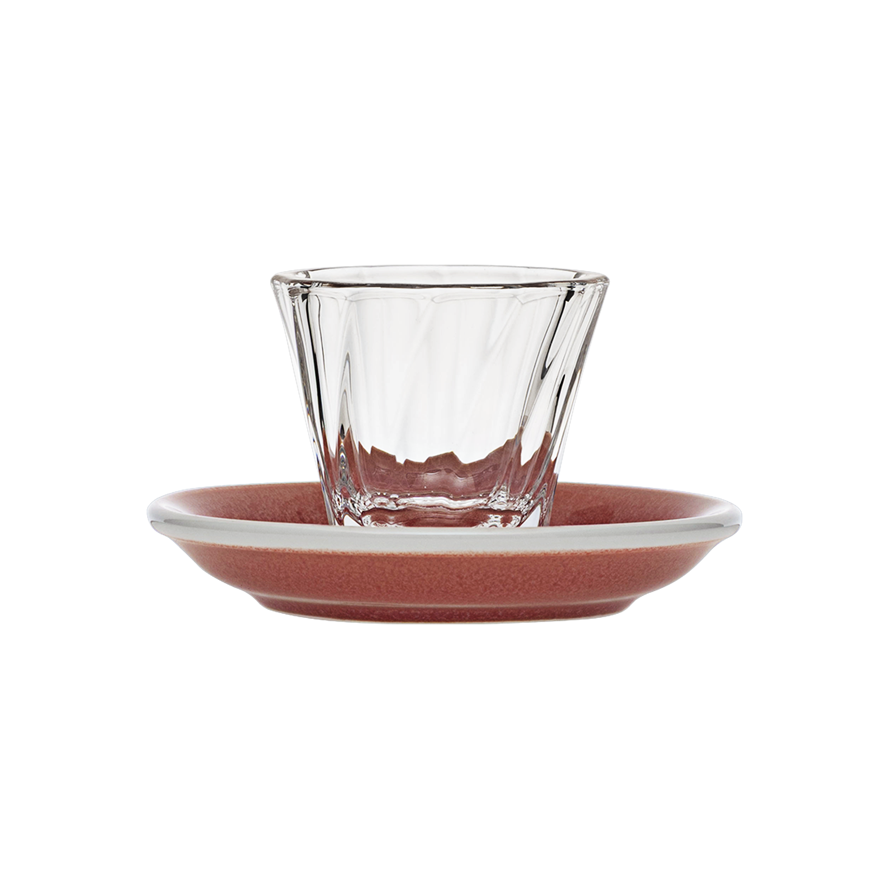 Urban Glass 70 ml gedrehtes Espressoglas (klar) und Untertasse