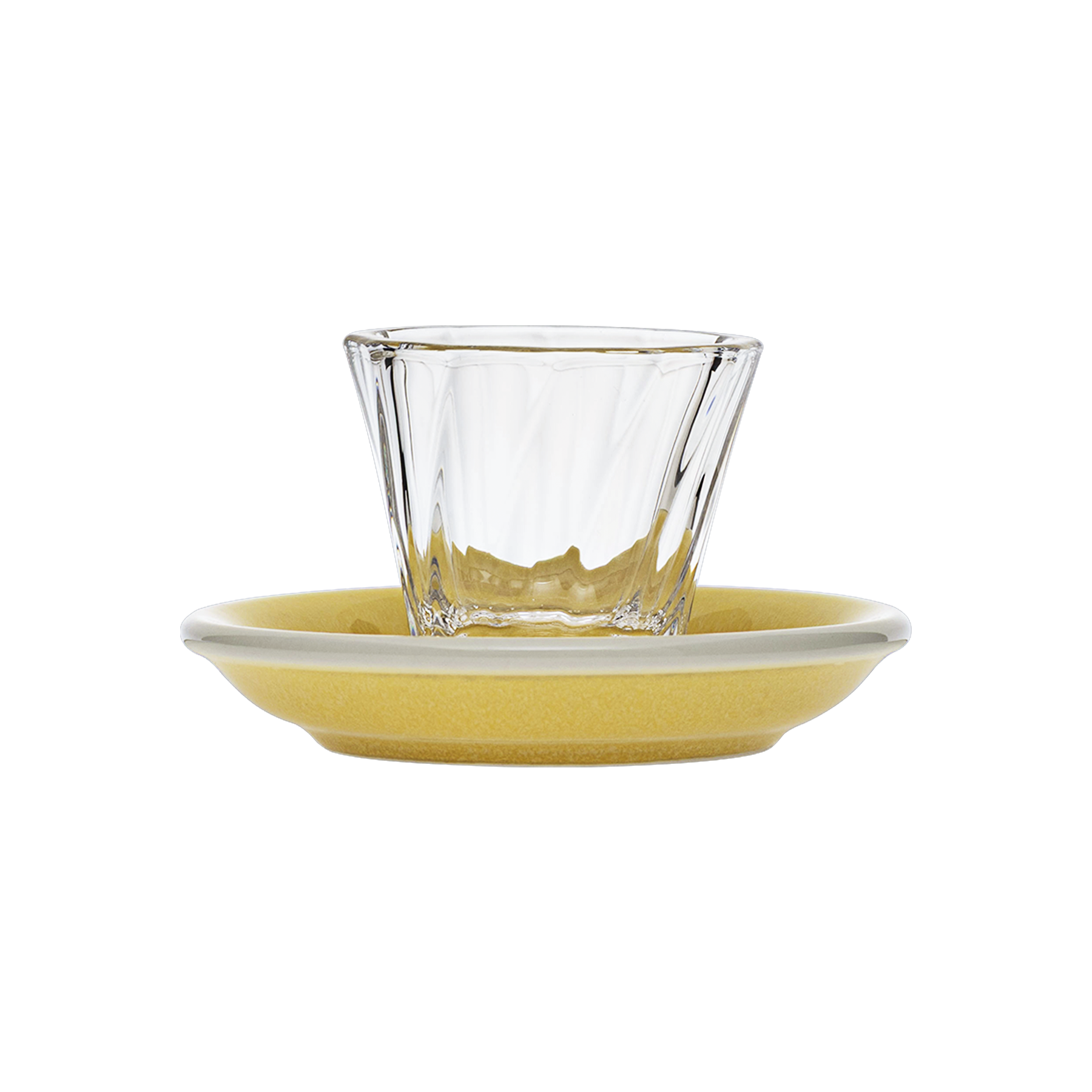Urban Glass 70 ml gedrehtes Espressoglas (klar) und Untertasse