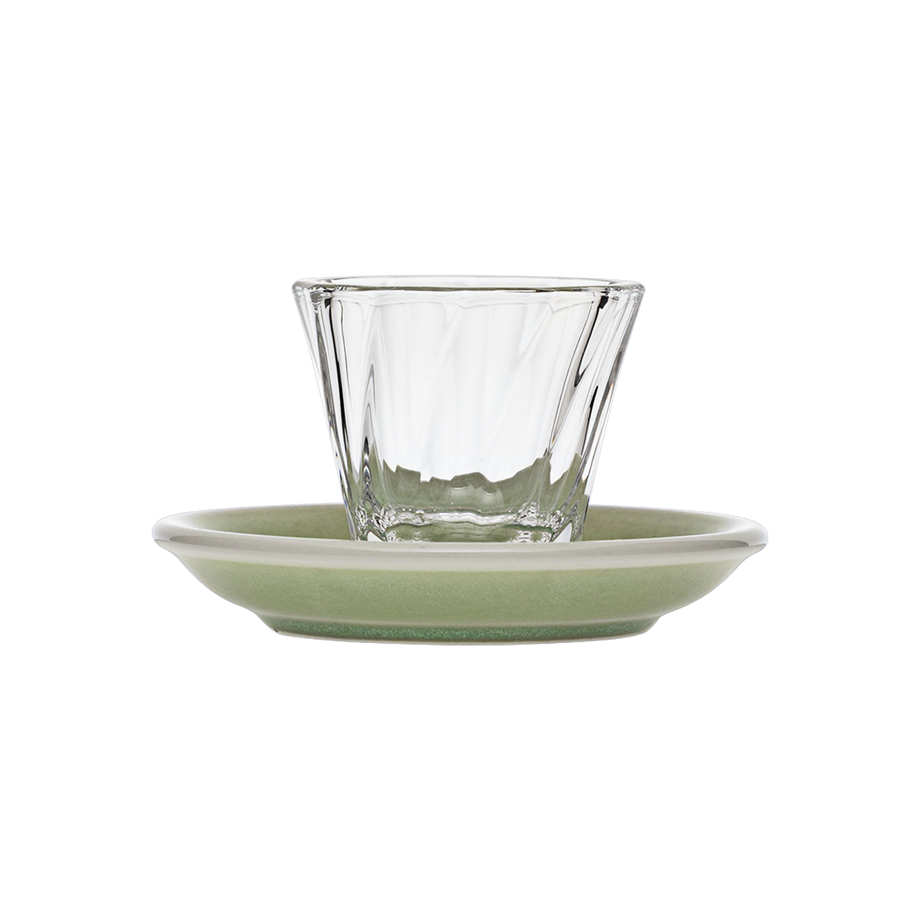 Urban Glass 70 ml gedrehtes Espressoglas (klar) und Untertasse