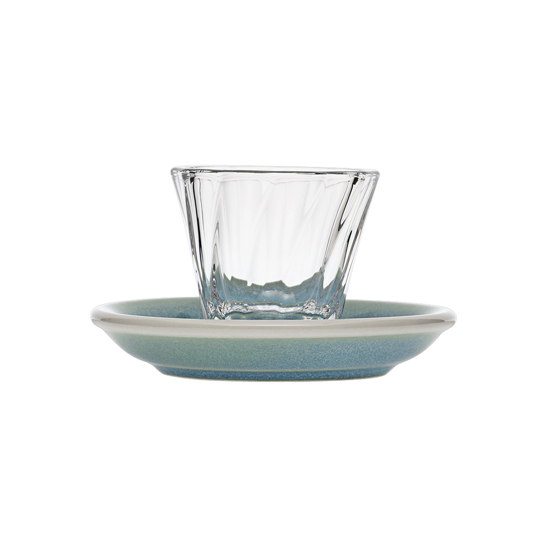 Urban Glass 70 ml gedrehtes Espressoglas (klar) und Untertasse