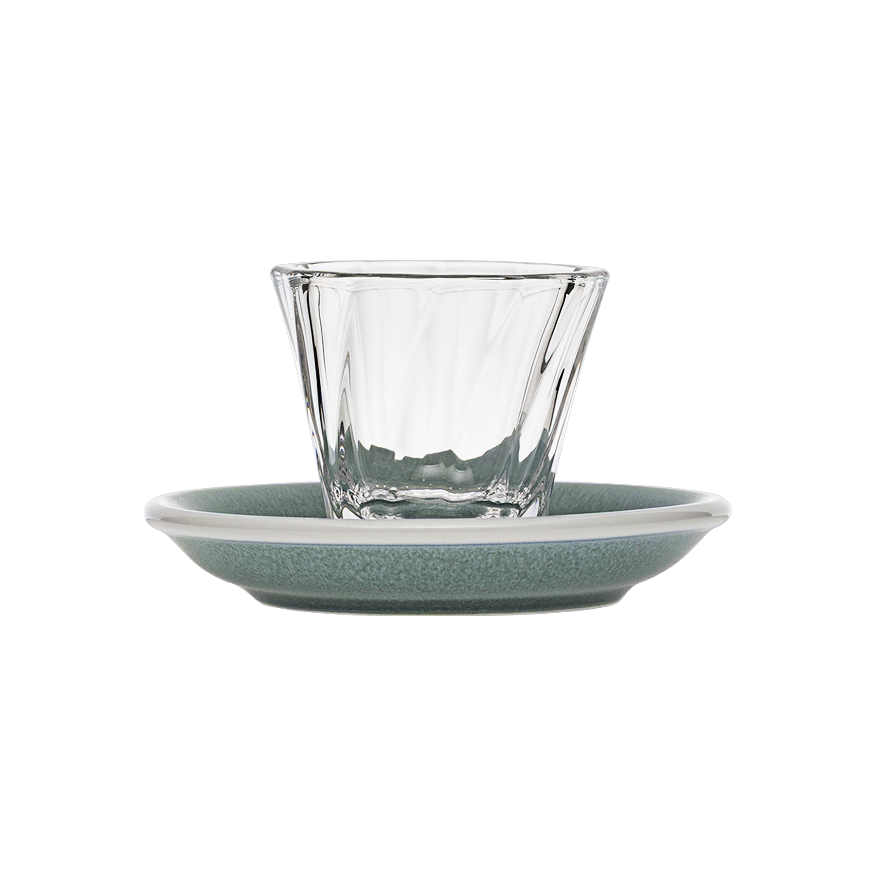 Urban Glass 70 ml gedrehtes Espressoglas (klar) und Untertasse