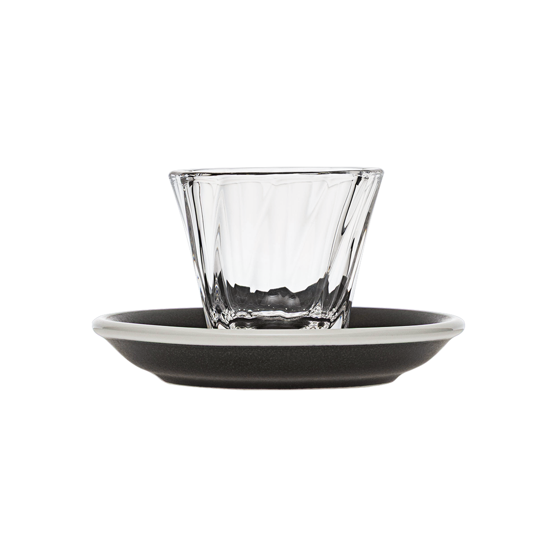 Urban Glass 70 ml gedrehtes Espressoglas (klar) und Untertasse