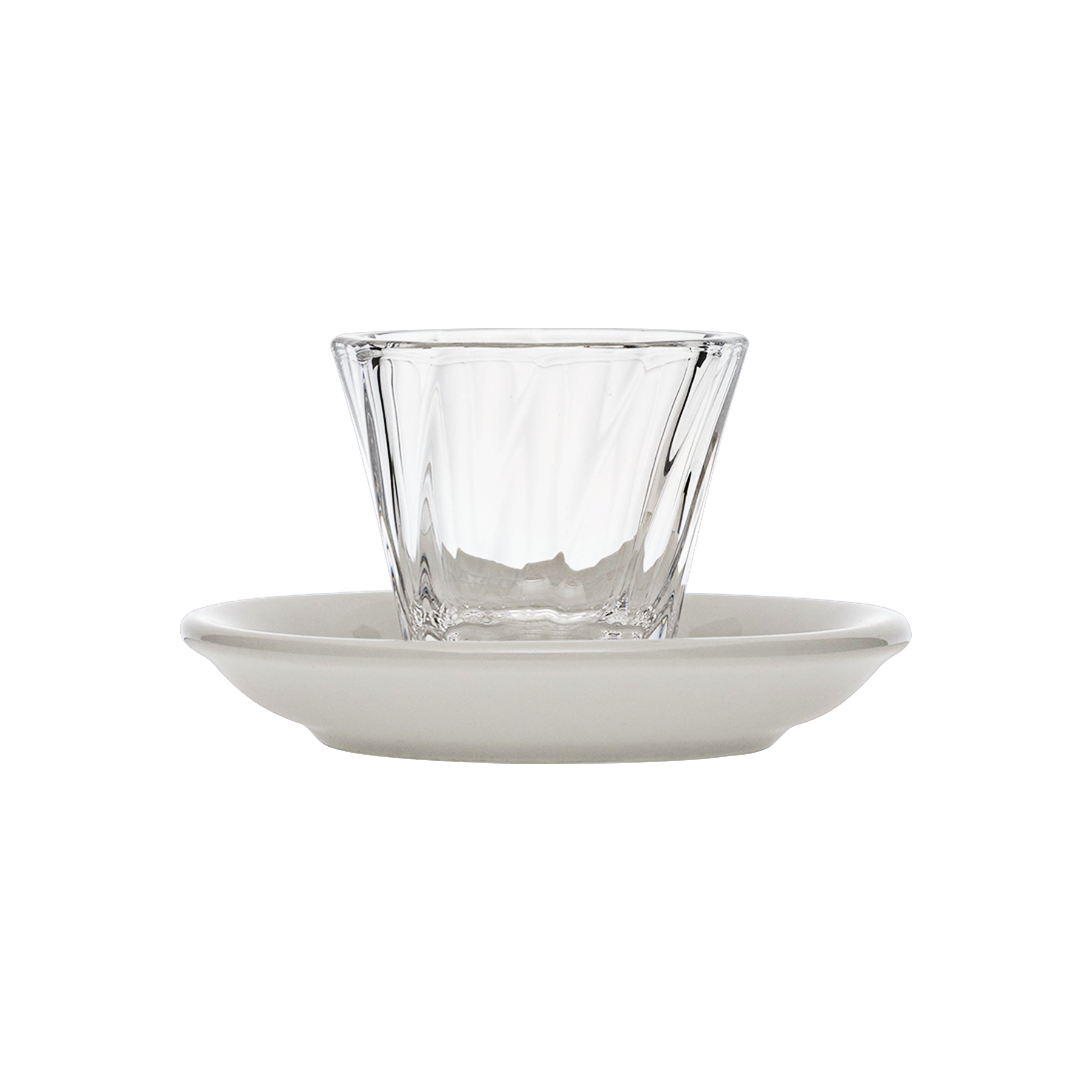 Urban Glass 70 ml gedrehtes Espressoglas (klar) und Untertasse