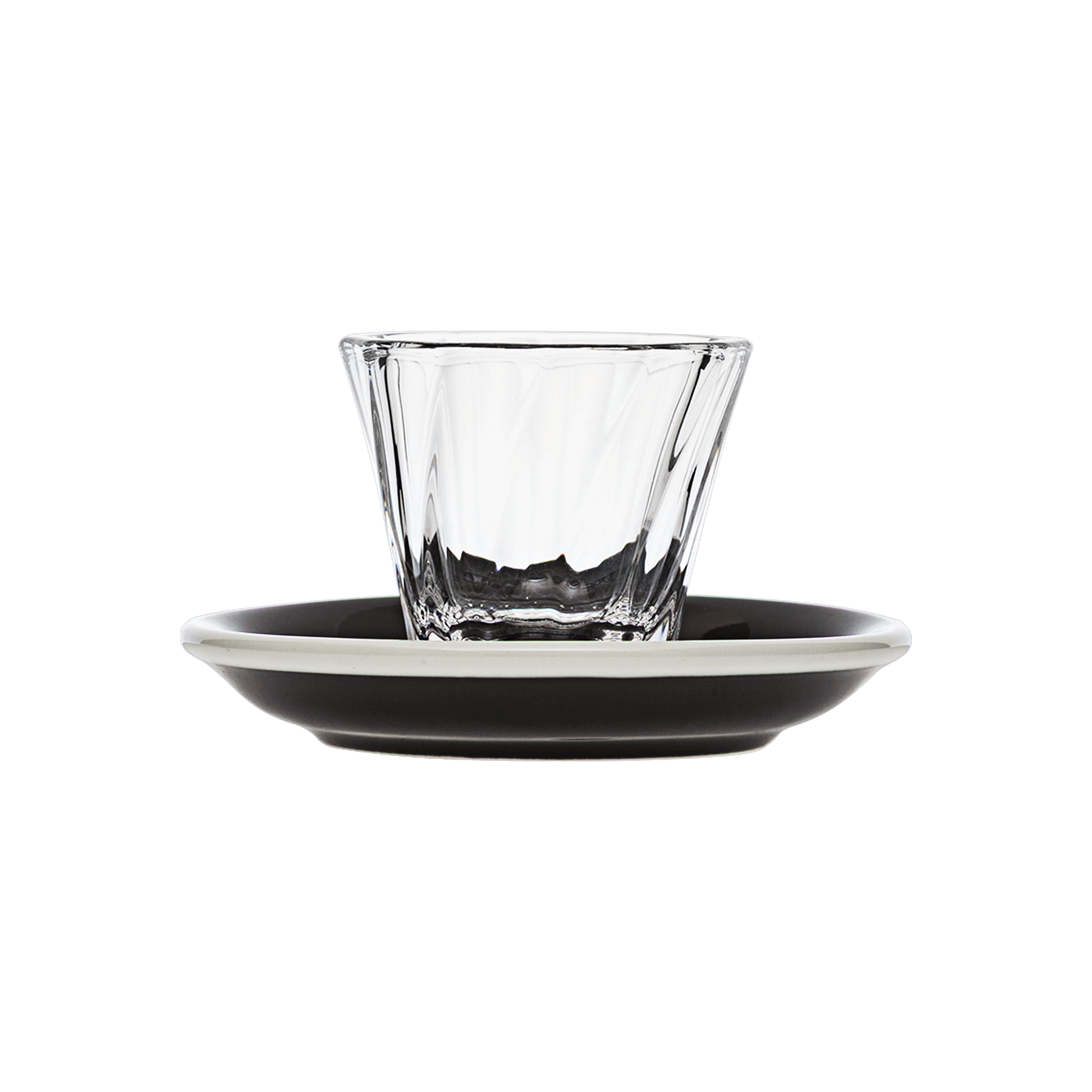 Urban Glass 70 ml gedrehtes Espressoglas (klar) und Untertasse